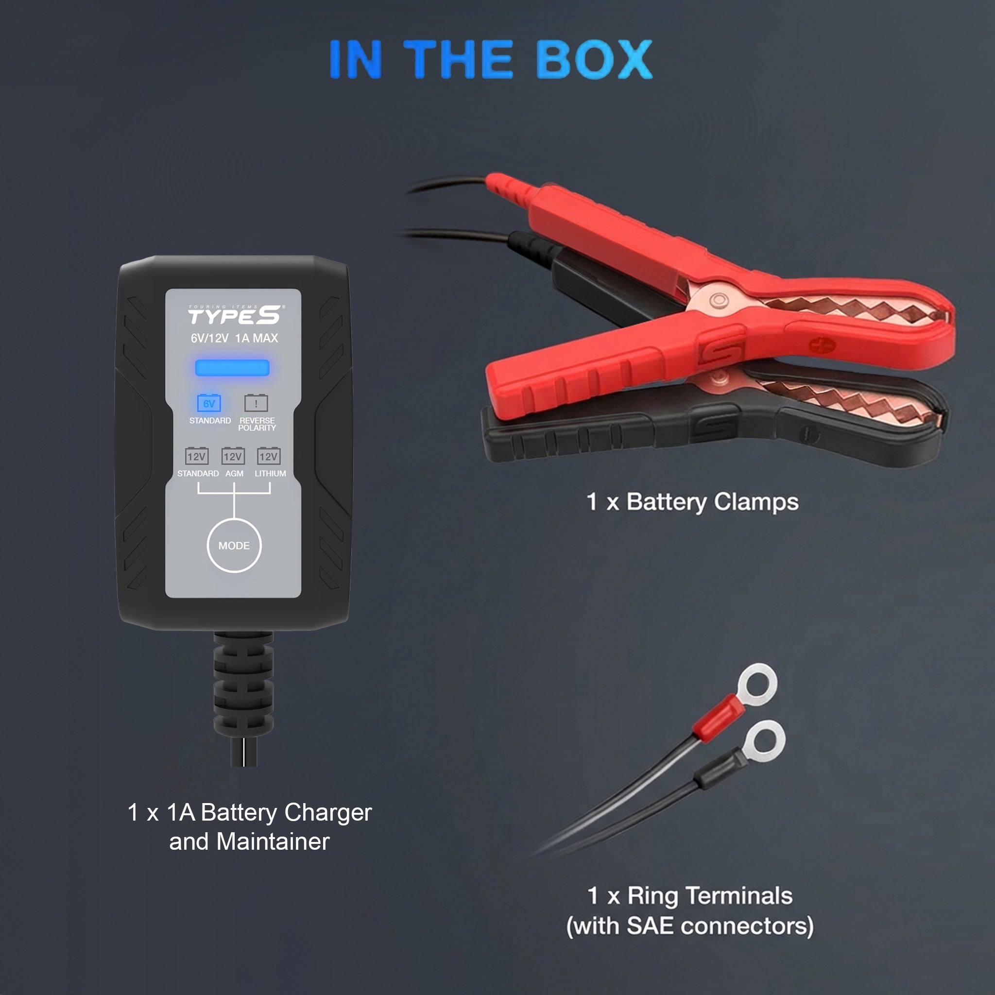 TYPE S 1A Battery Charger and Maintainer