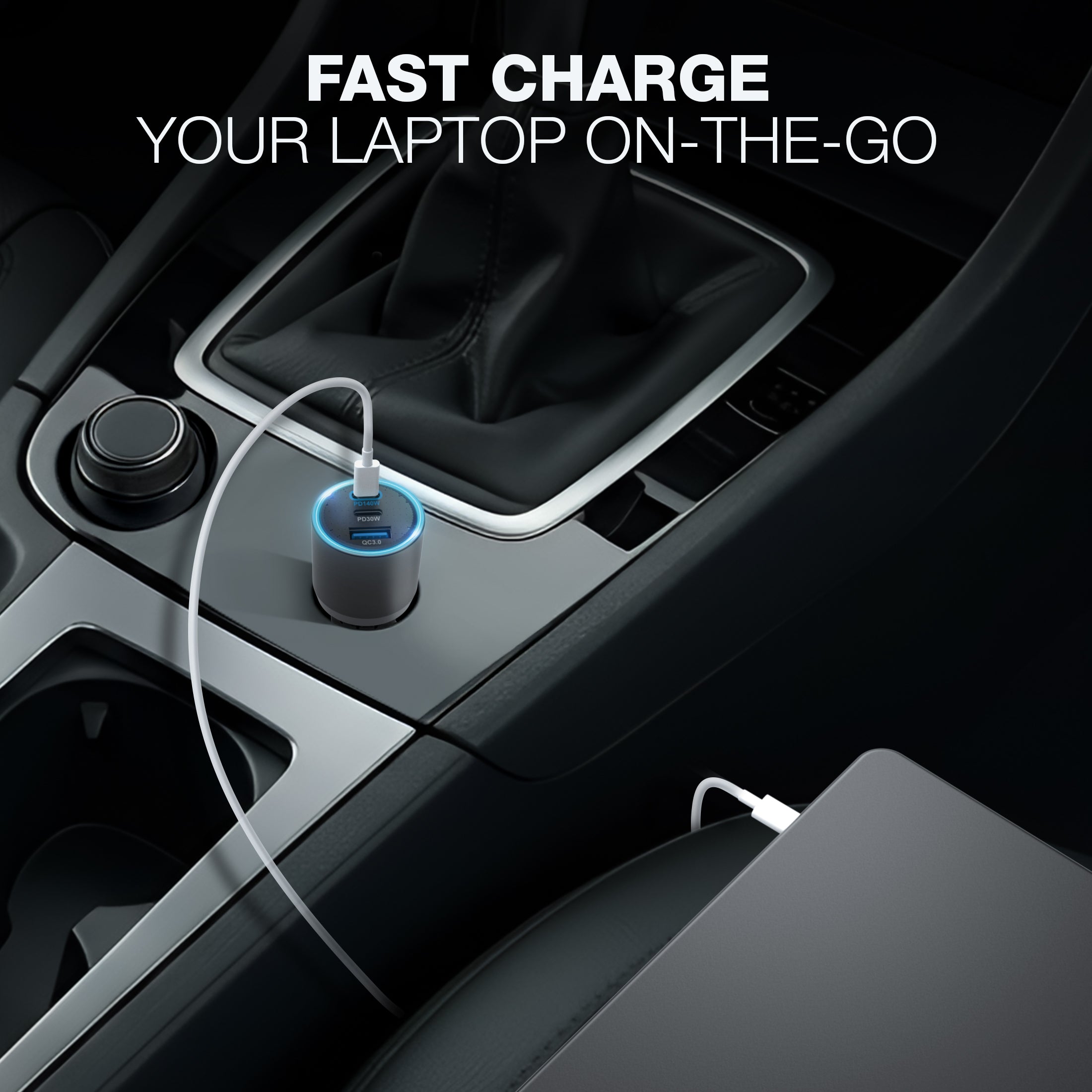 140W 3 IN 1 USB Car Charger