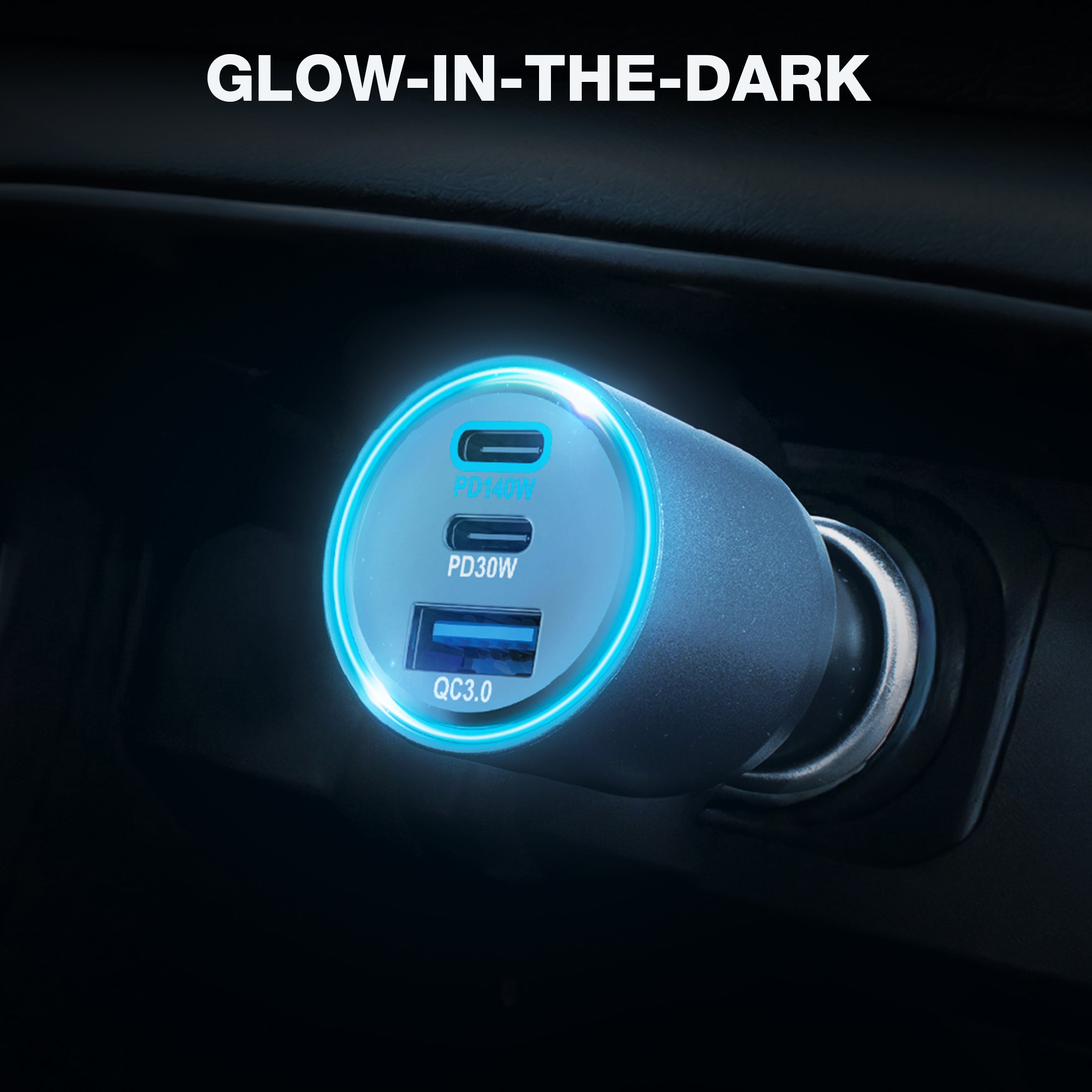 140W 3 IN 1 USB Car Charger