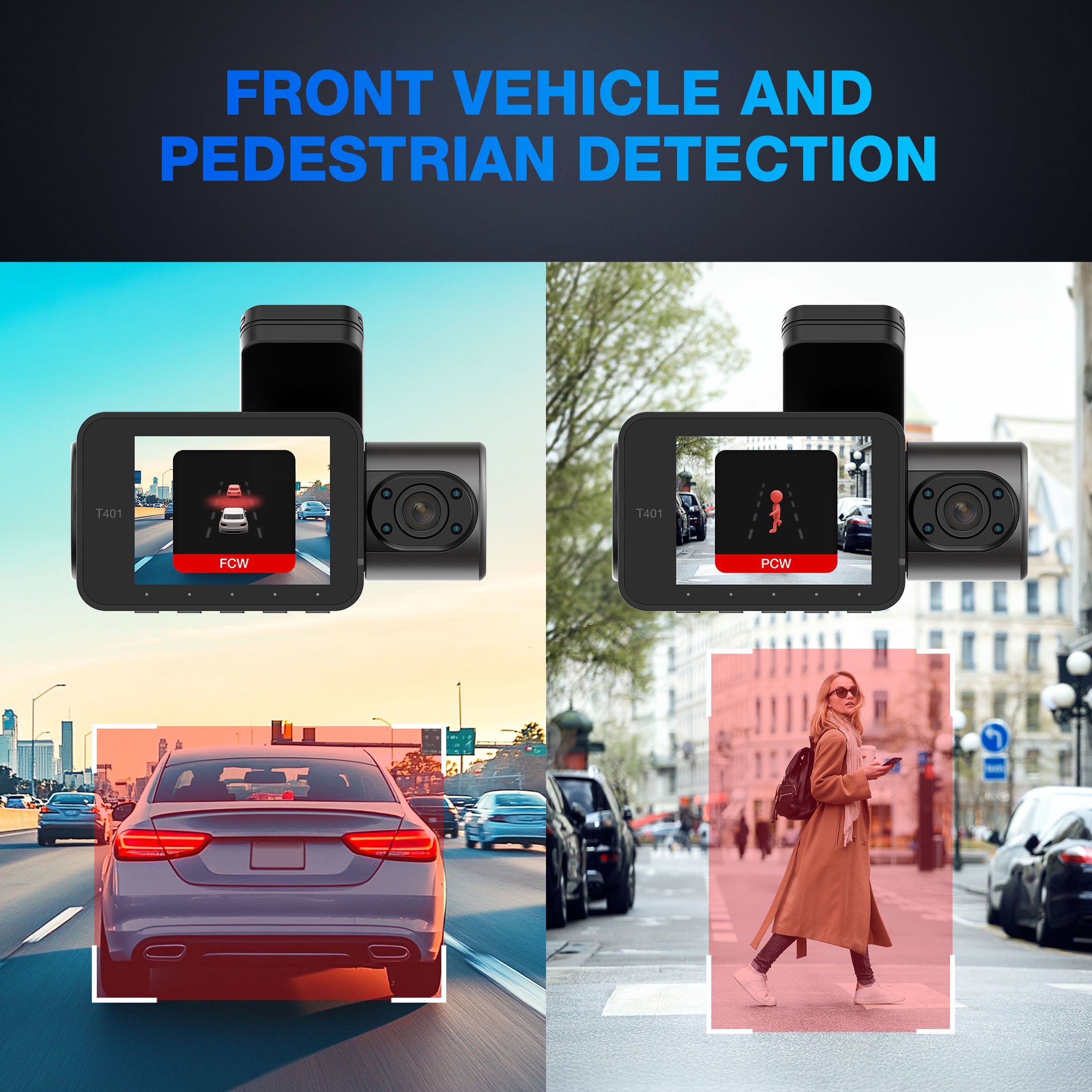 T402 Dual View 4K Dashcam with Enhanced AI features