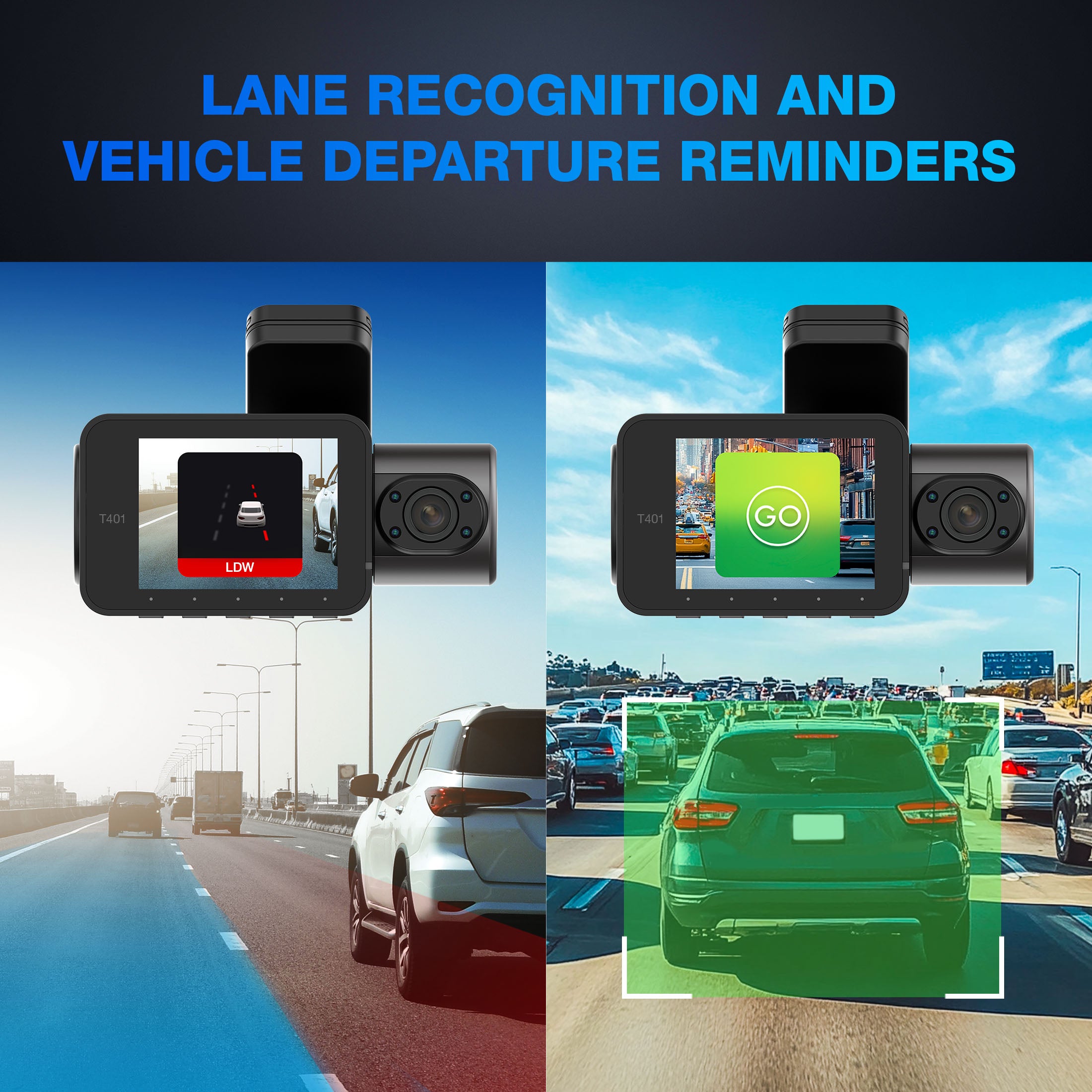T402 Dual View 4K Dashcam with Enhanced AI features