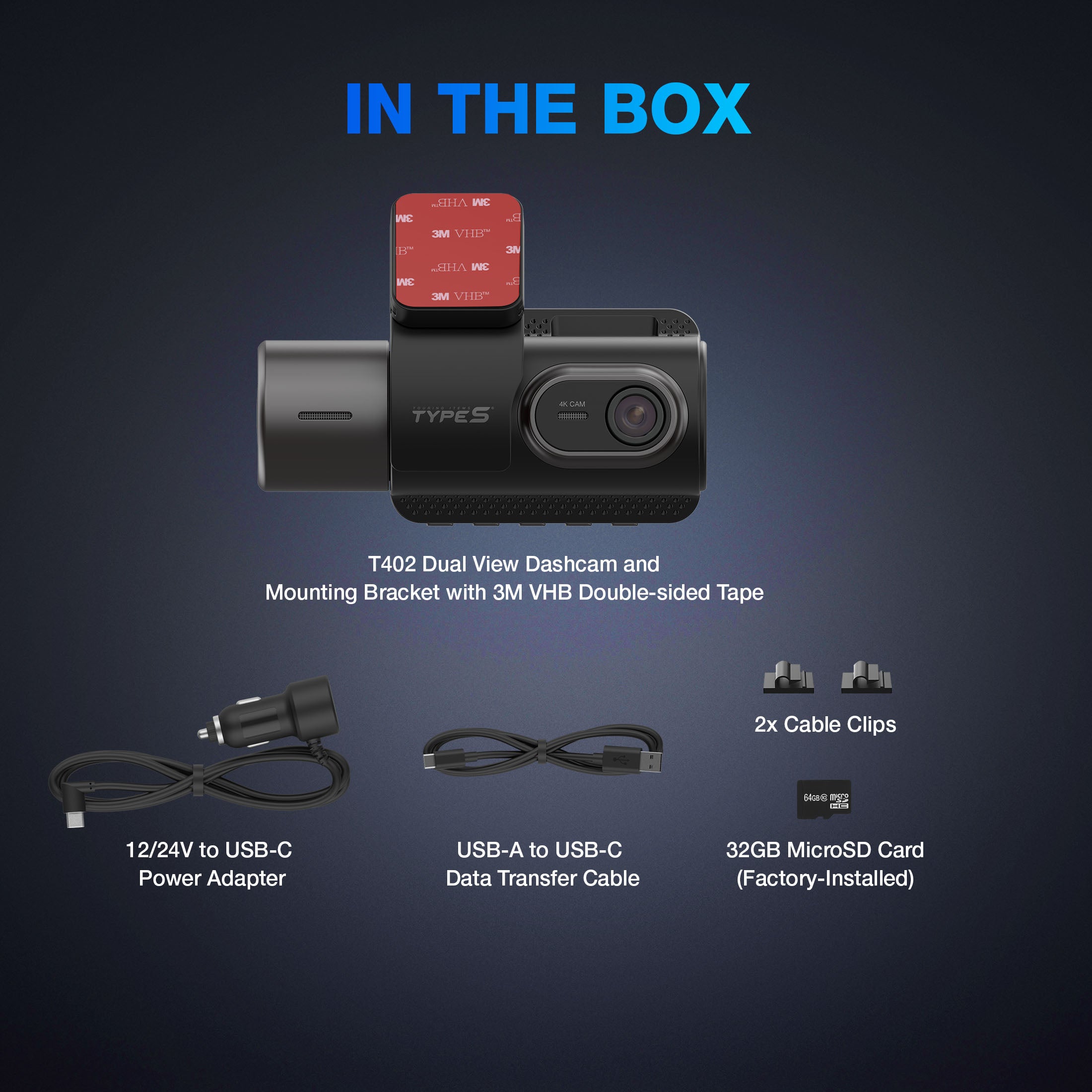 T402 Dual View 4K Dashcam with Enhanced AI features
