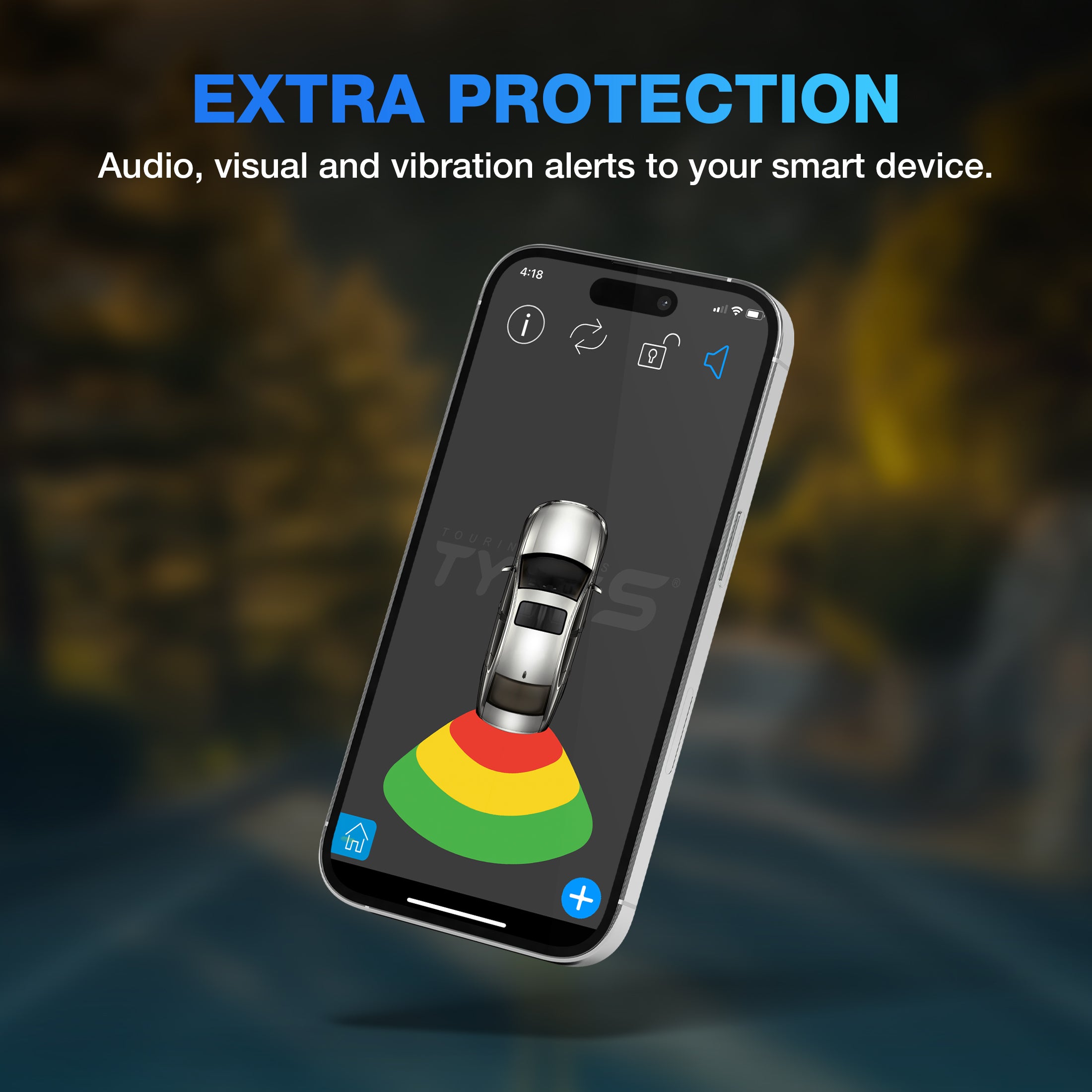 TYPE S Smart Wireless Parking Sensor, Bluetooth Solar Powered Wireless Parking Sensor Kit Car Vehicle Reversing Radar System