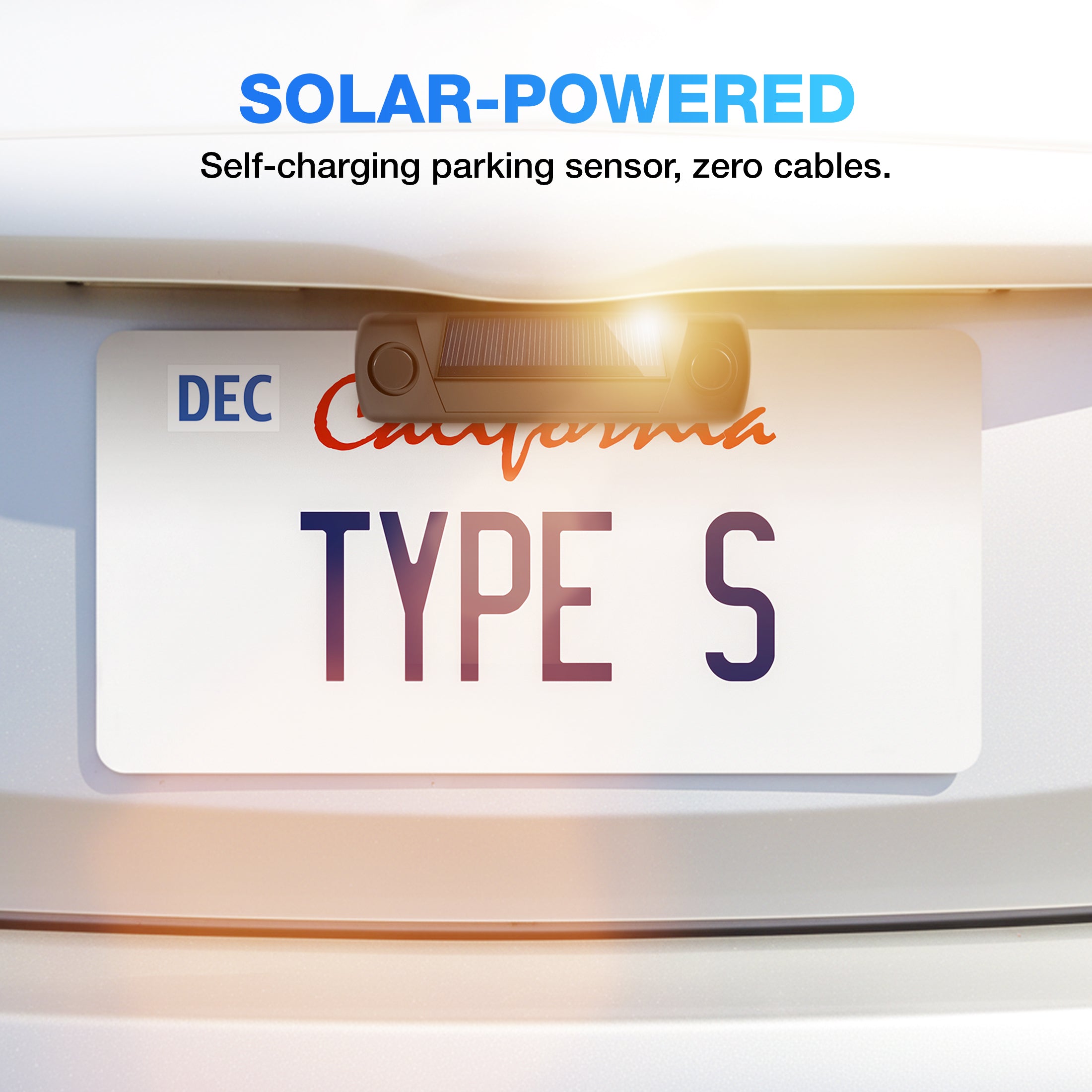 TYPE S Smart Wireless Parking Sensor, Bluetooth Solar Powered Wireless Parking Sensor Kit Car Vehicle Reversing Radar System