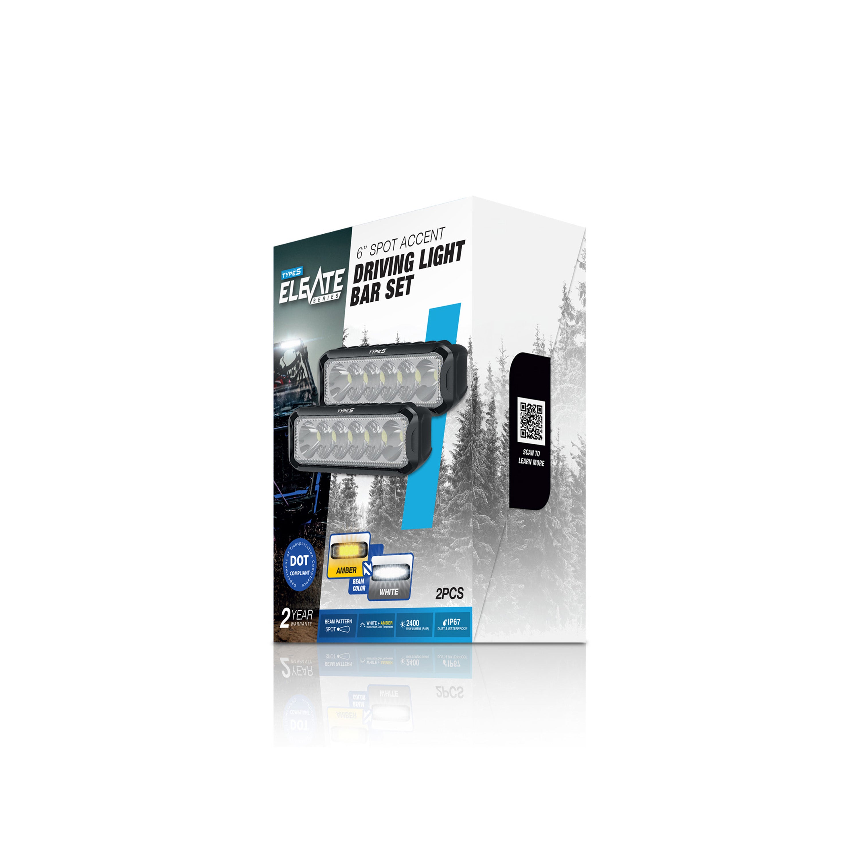 Elevate 6” Spot Accent Driving Light Bar Set