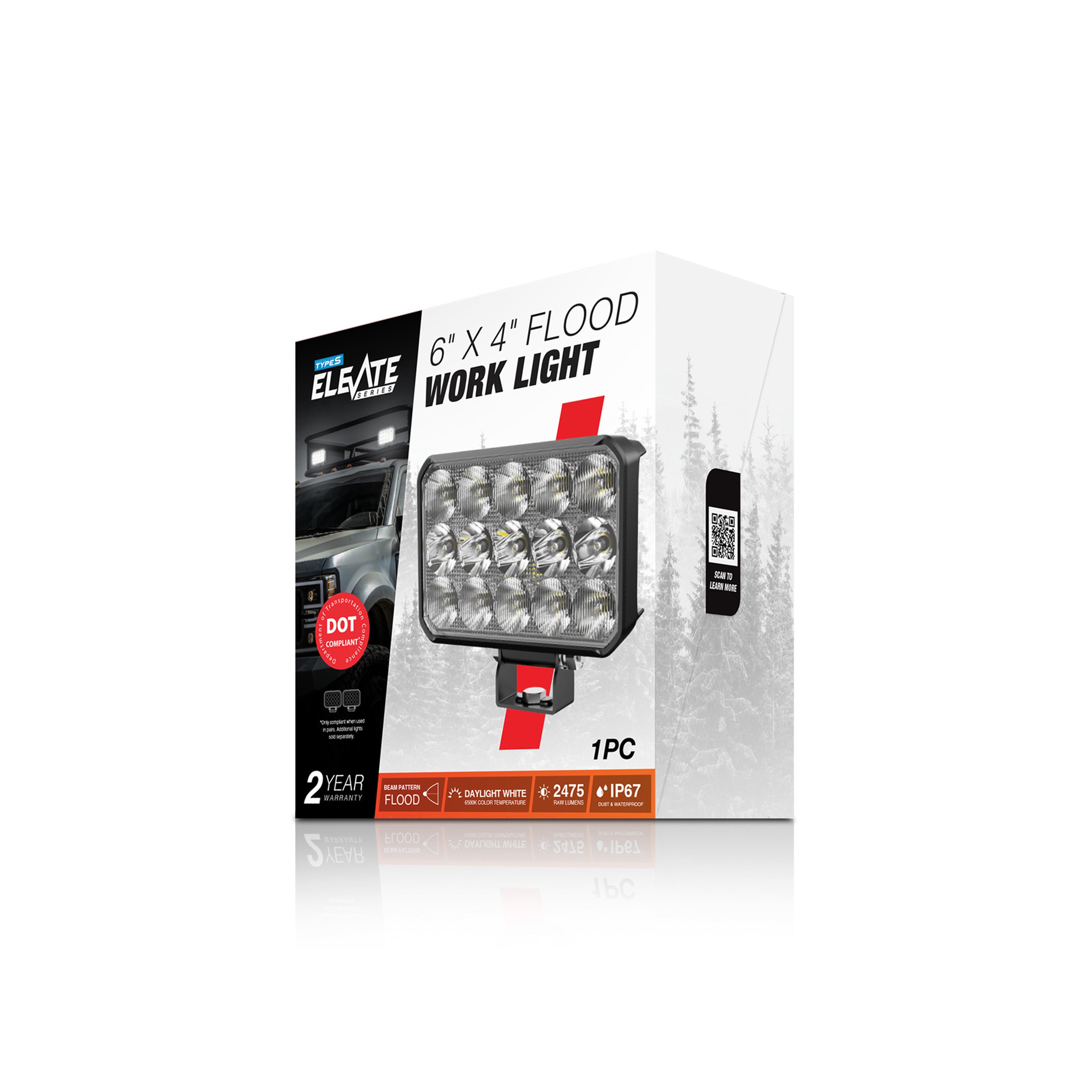 Elevate 6” x 4” Flood Work Light