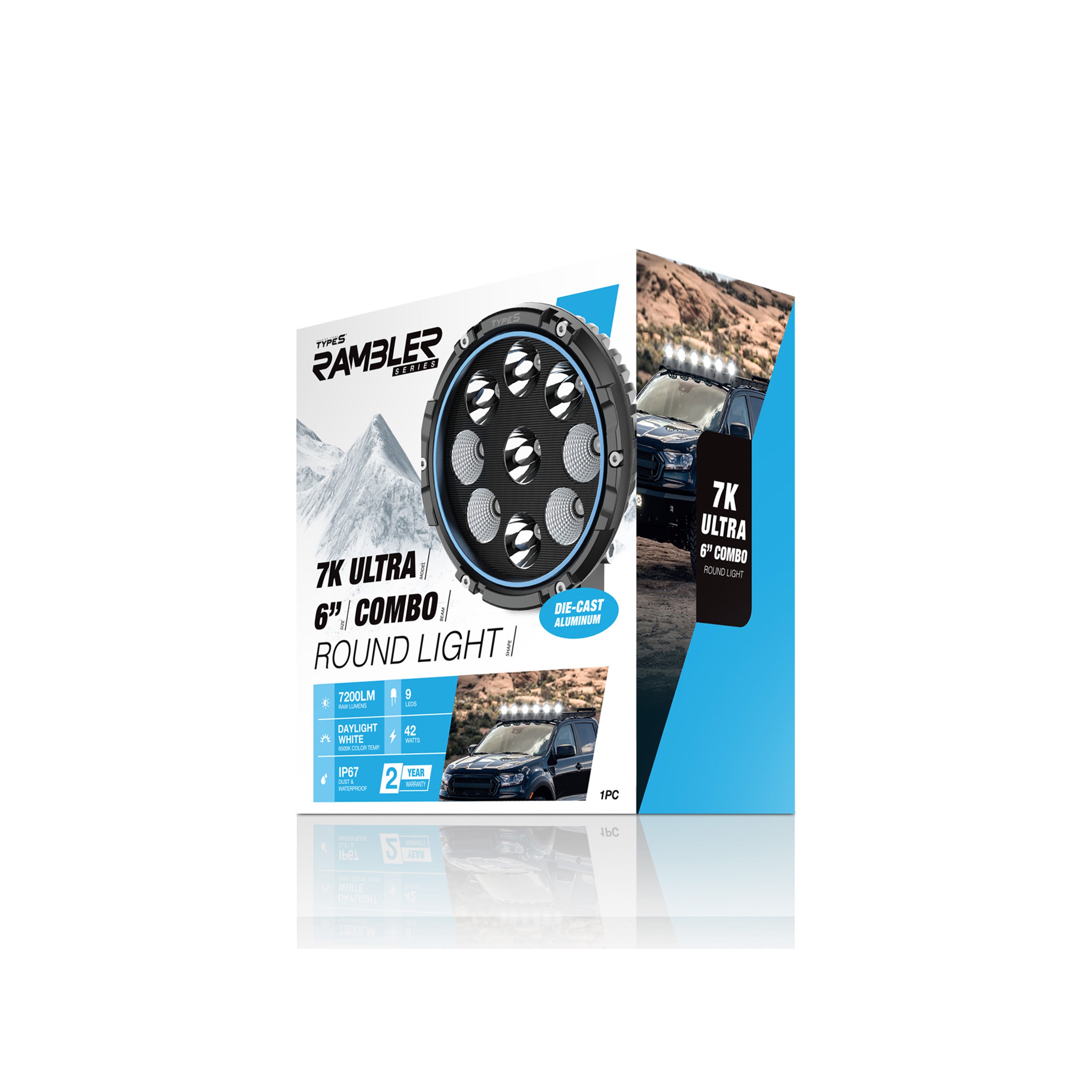 7K Ultra 6 inch Combo Round Light