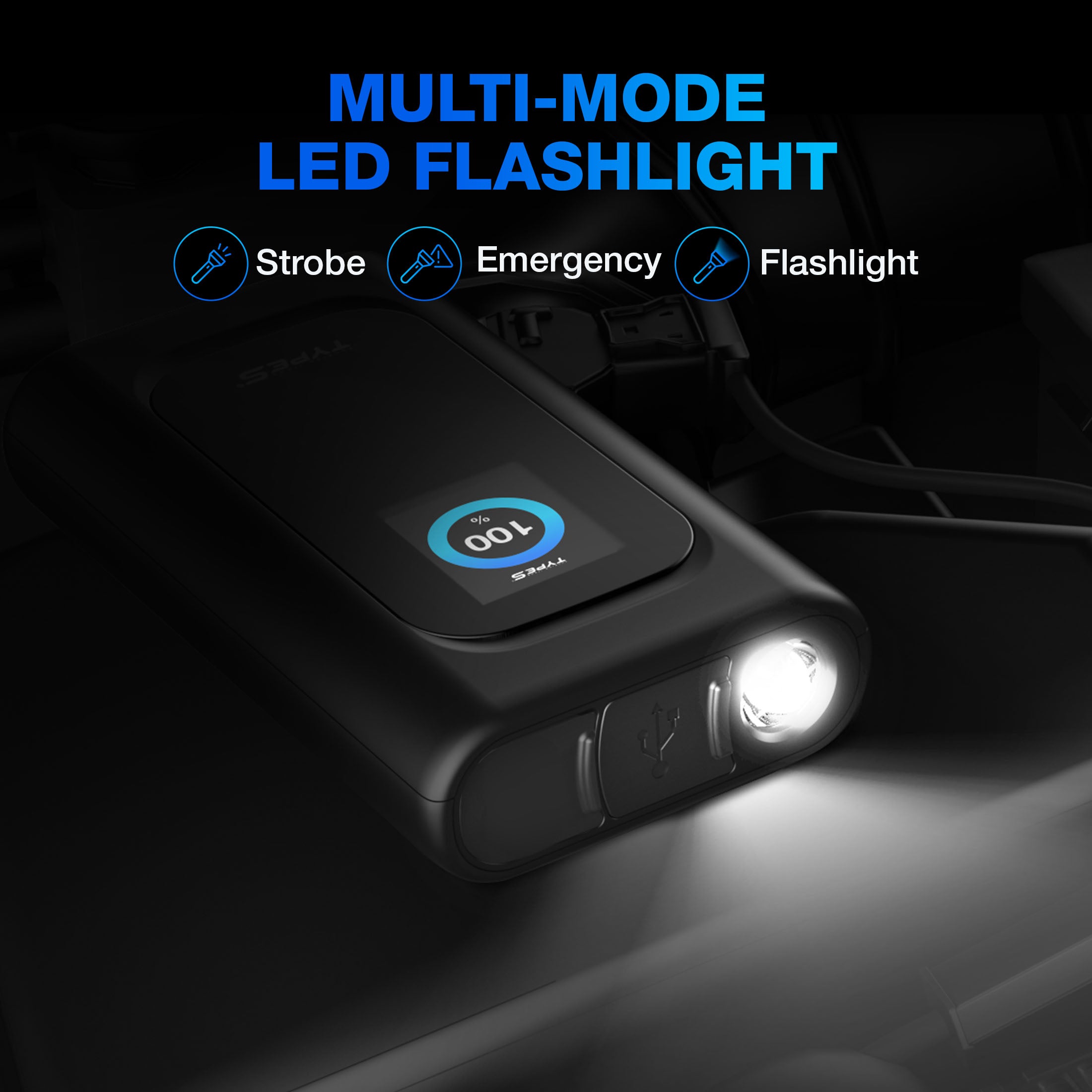 TYPE S P10 Portable Jump Starter with Powerguide Assistance & Flashlight