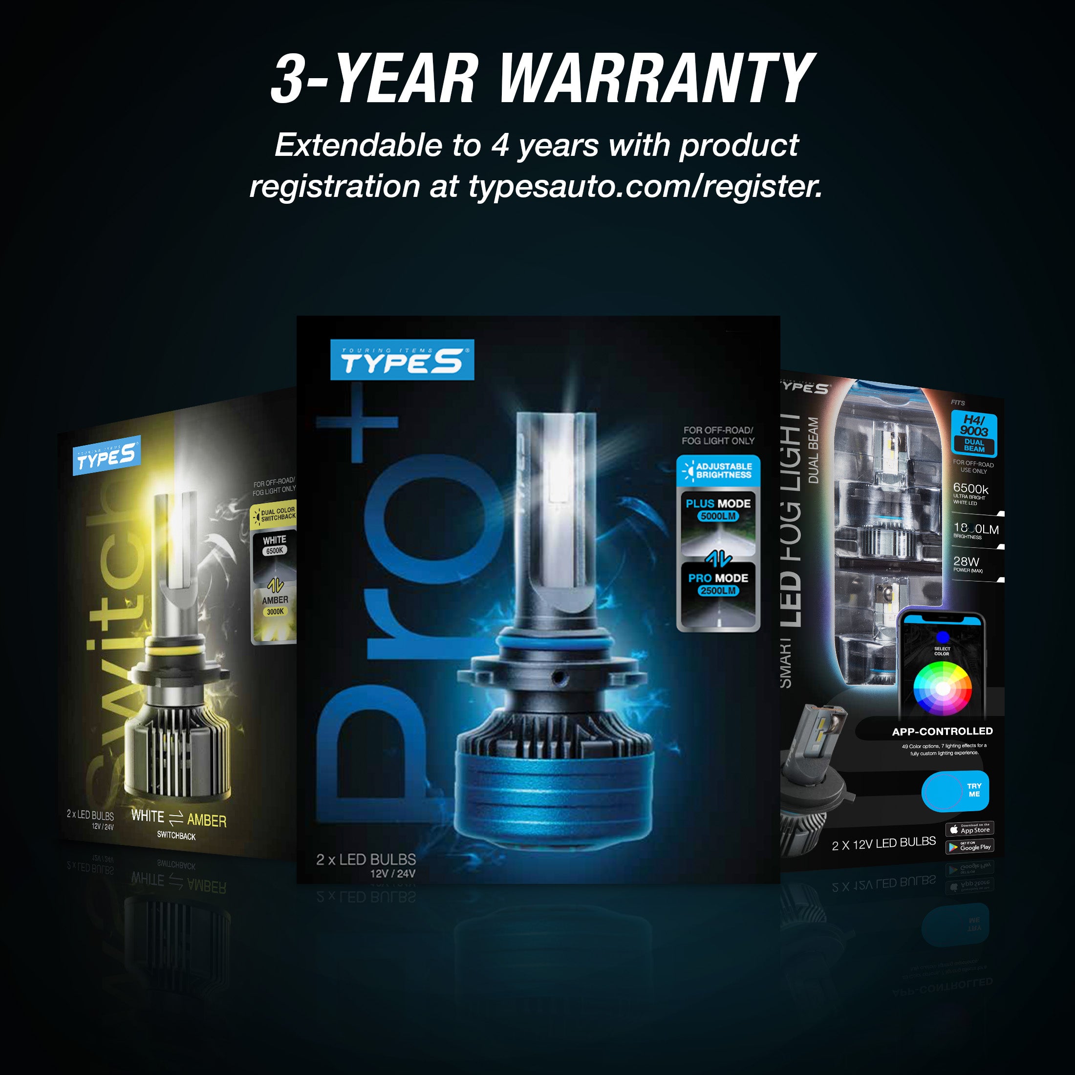 SWITCH ULTRABRIGHT LED FOG LIGHT SET - H8 / H9 / H11 / H16