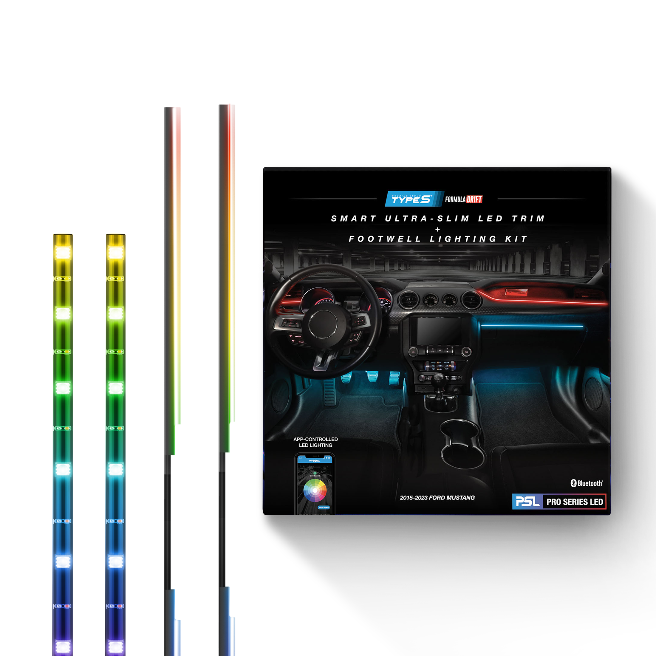 TYPE S Formula DRIFT Pro Series PSL Smart Ultra-Slim LED GS Trim + Footwell Lighting Kit - S550 Mustang