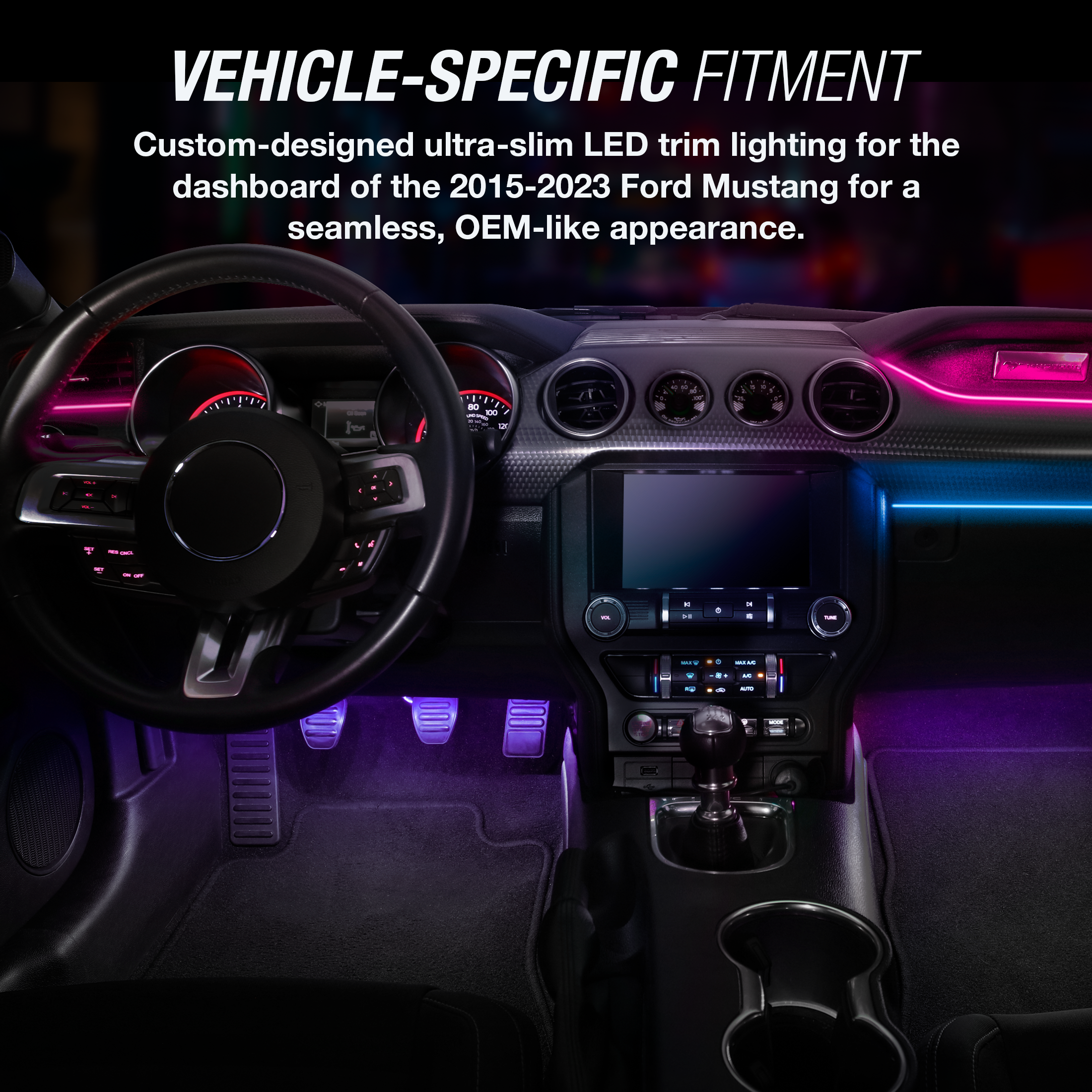 TYPE S Formula DRIFT Pro Series PSL Smart Ultra-Slim LED GS Trim + Footwell Lighting Kit - S550 Mustang