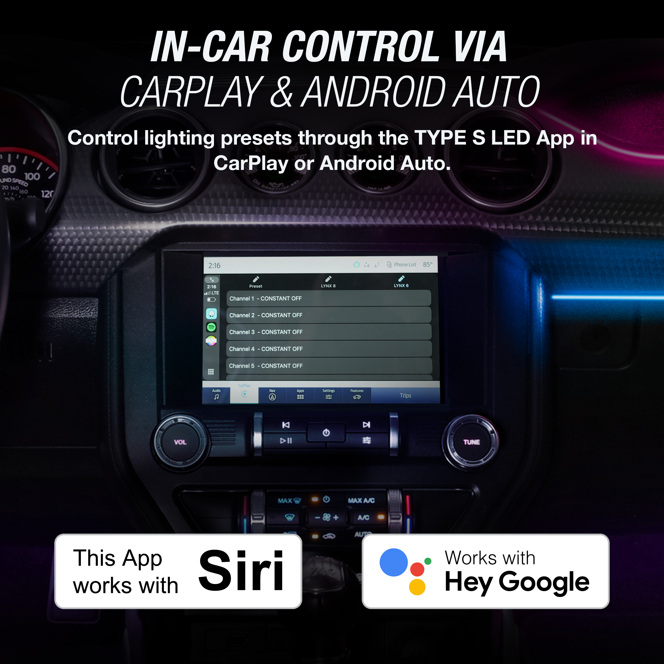 TYPE S Formula DRIFT Pro Series PSL Smart Ultra-Slim LED GS Trim + Footwell Lighting Kit - S550 Mustang