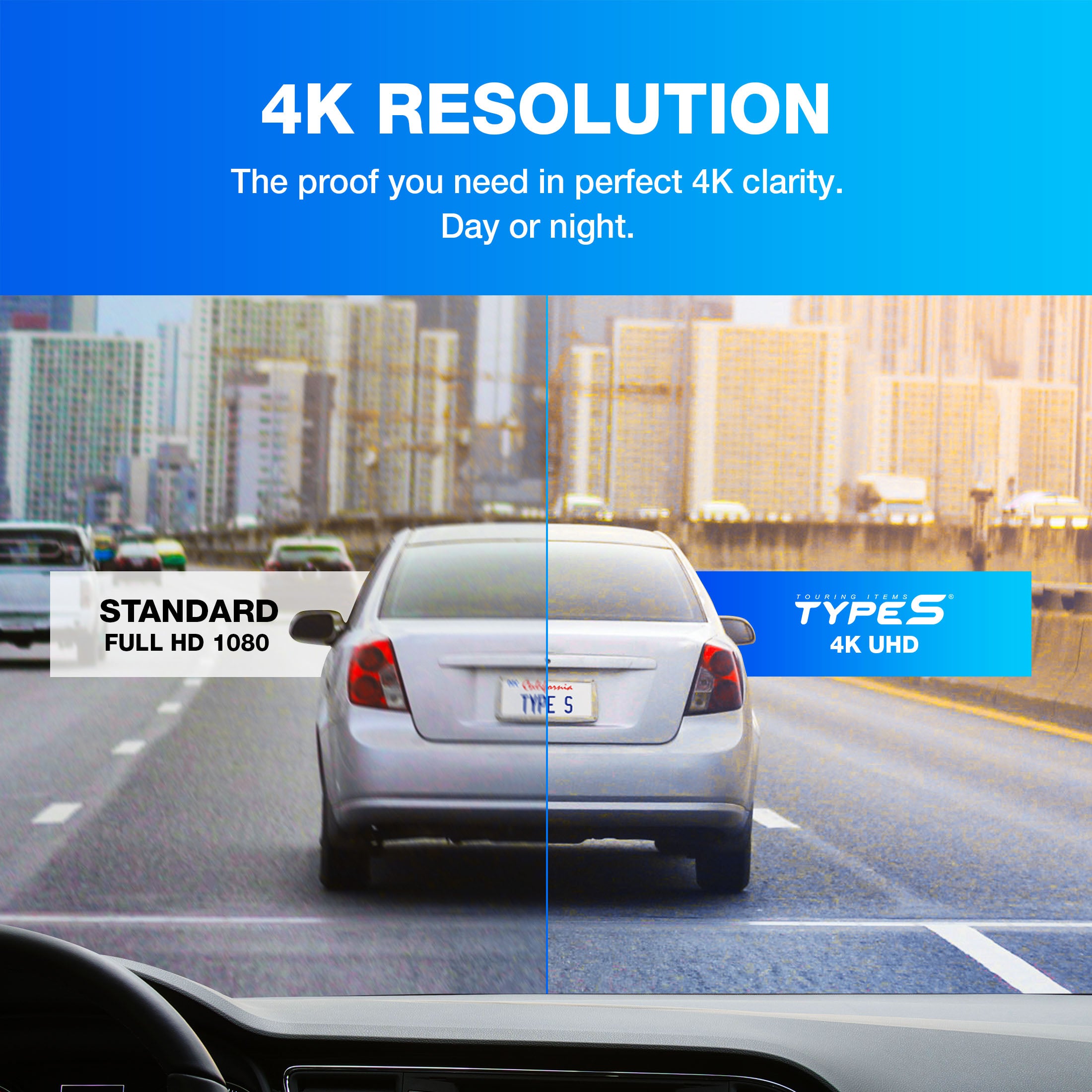 TYPE S Y400 4K UHD Dashcam & Rearview Mirror 2-in-1