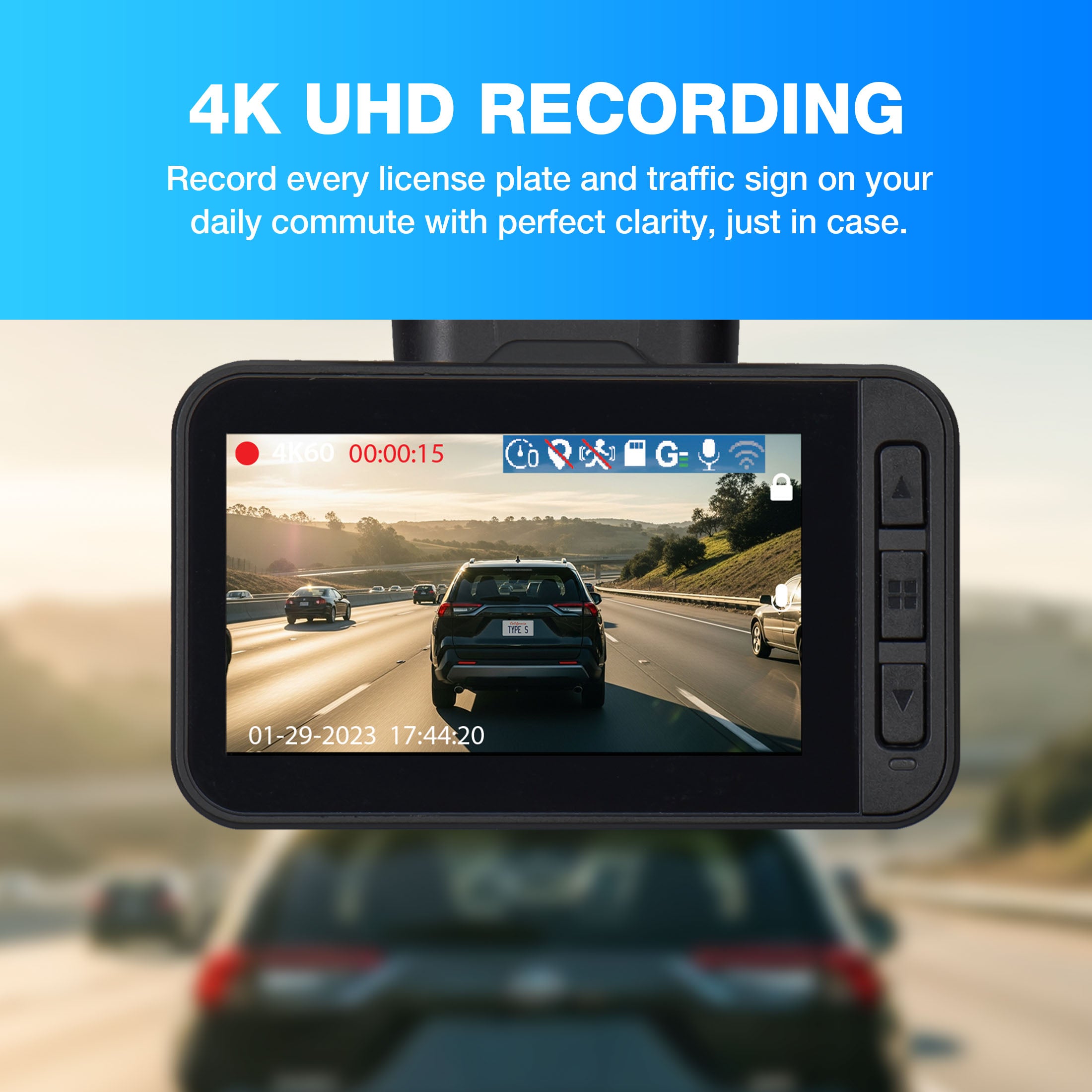 TYPE S S403 4K UHD Dashcam with 60 FPS Recording