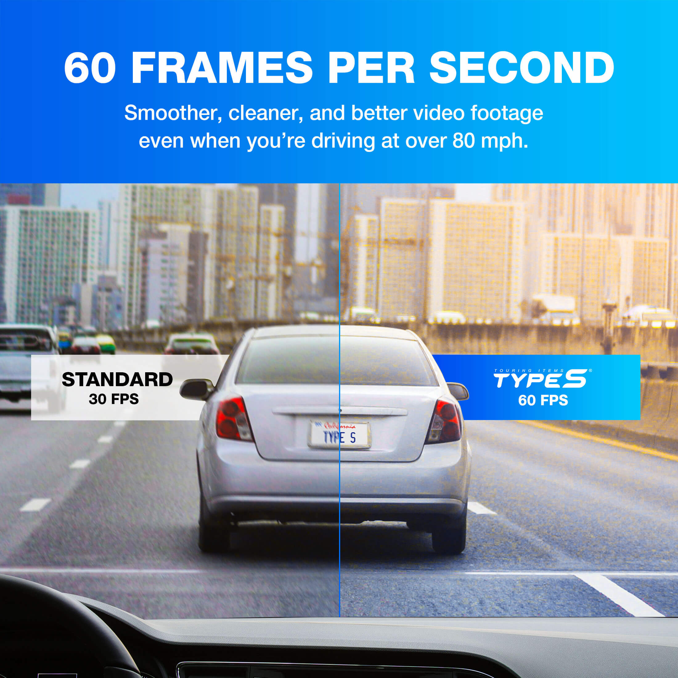 TYPE S S403 4K UHD Dashcam with 60 FPS Recording