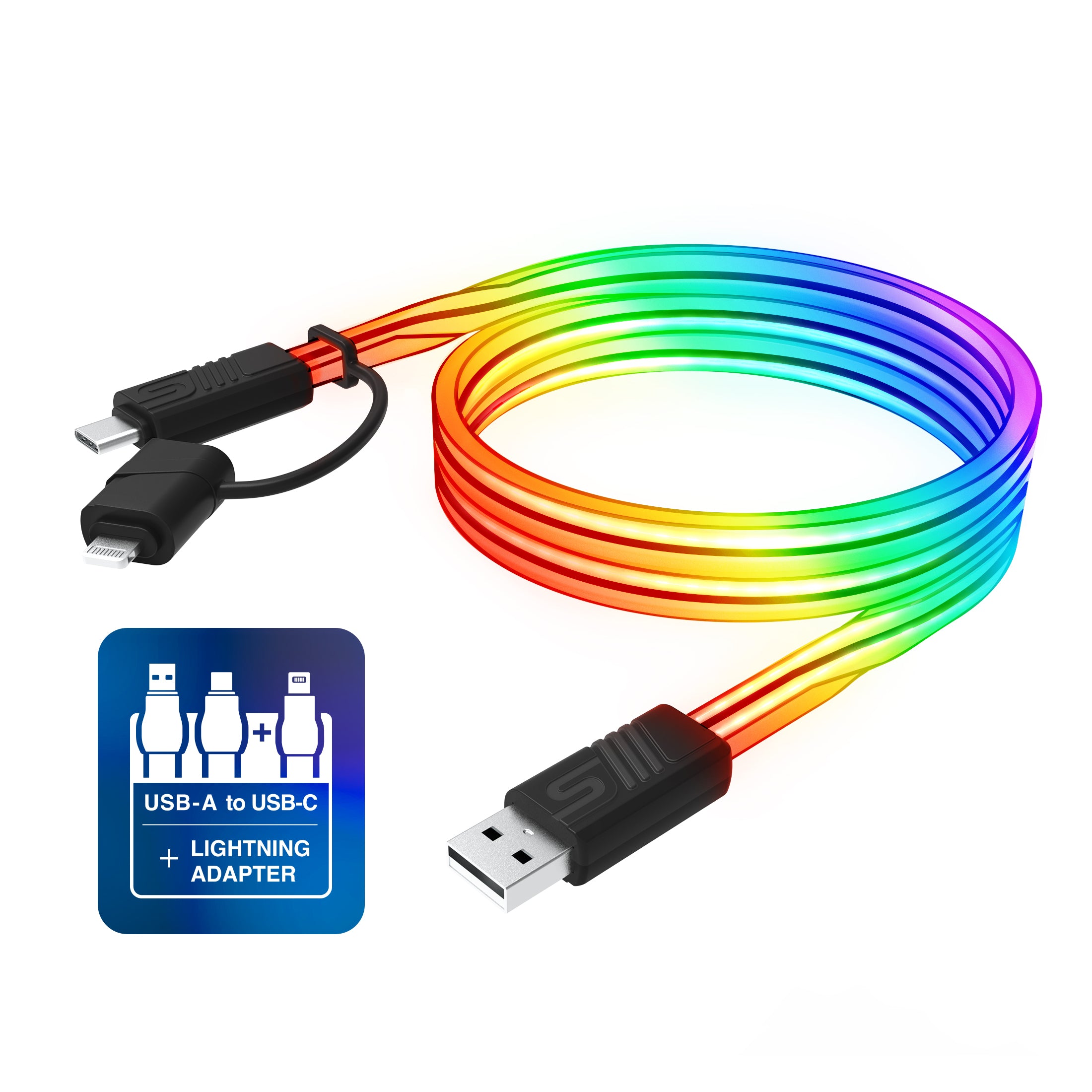 USB-A to USB-C LED Charging Cable
