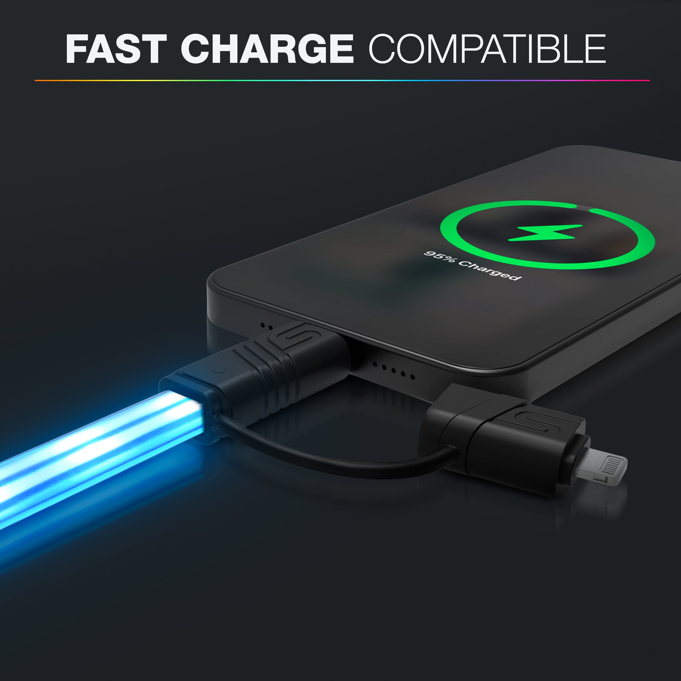 USB-A to USB-C LED Charging Cable