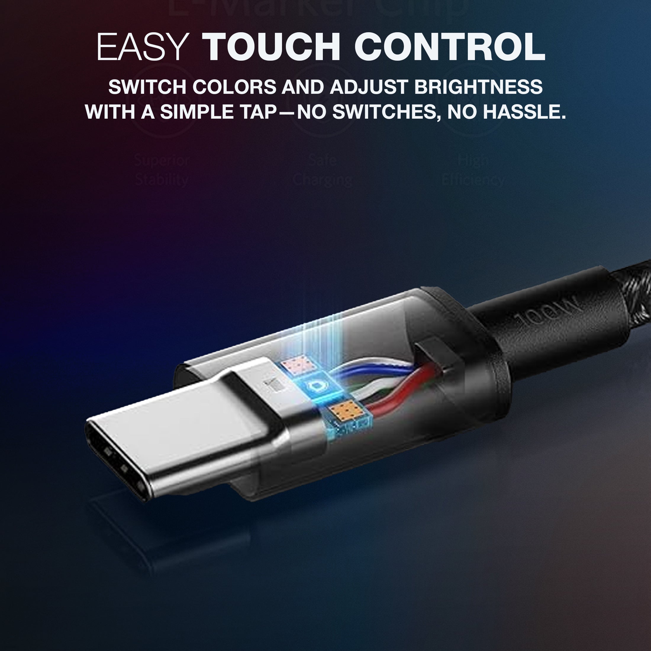 USB-C to USB-C LED Charging Cable