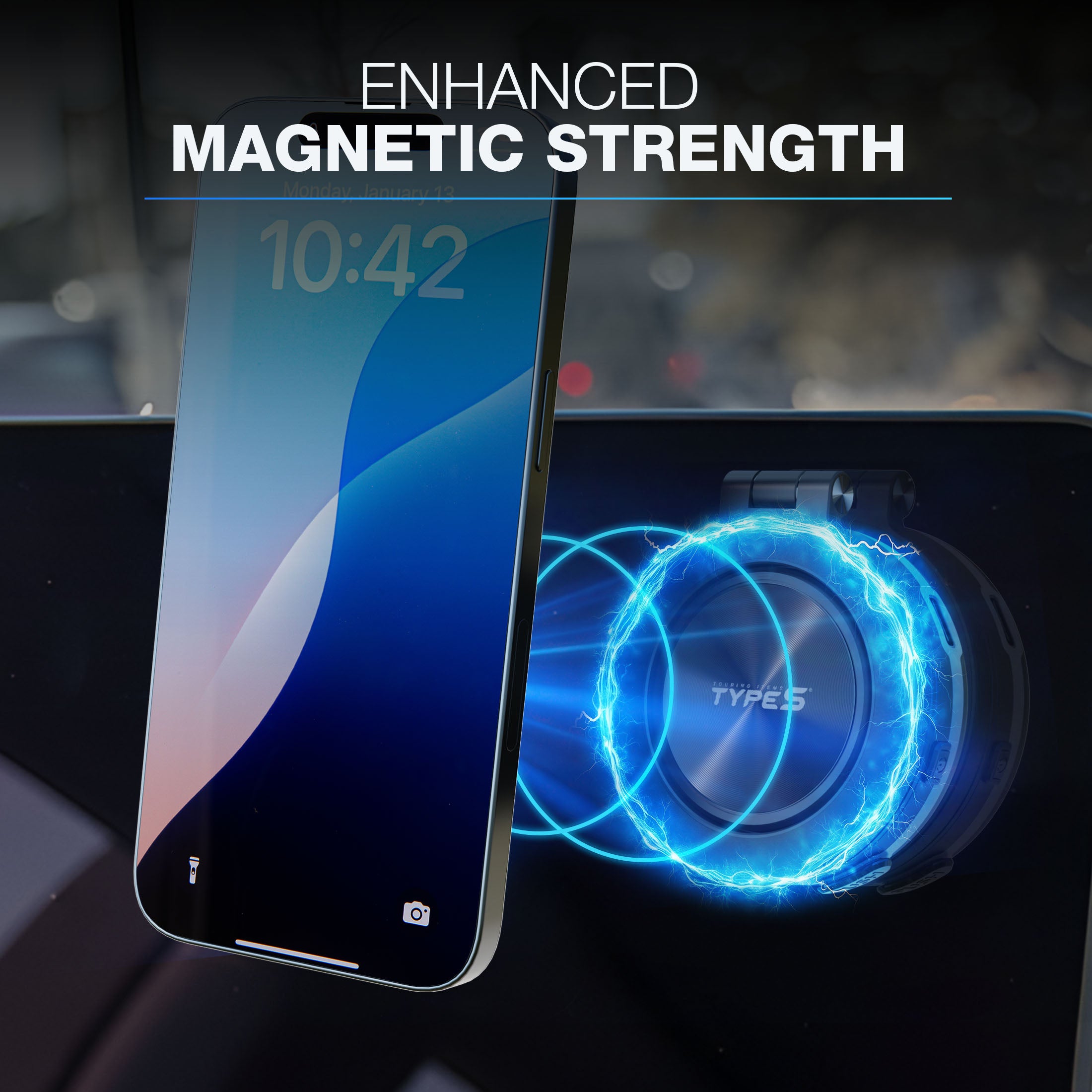 TYPE S Powered Vacuum Suction Phone Holder with Magnetic Mount, Automatic Pressure Detection, Automatic Suction Adjustment