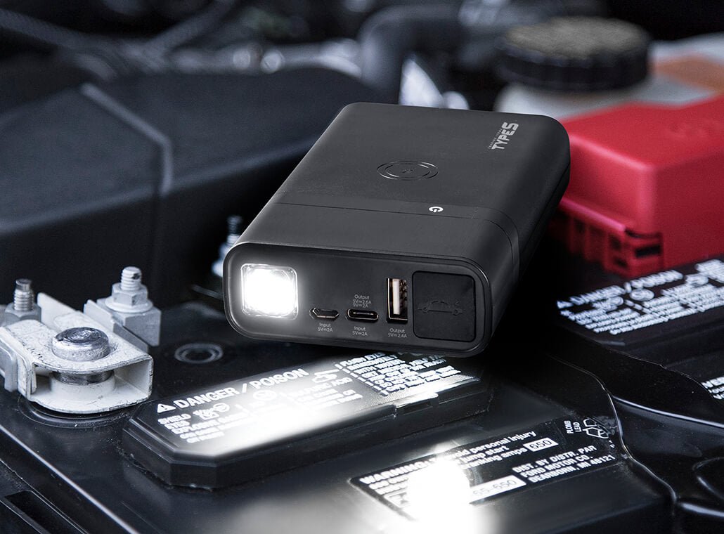 TYPE S 12V 6.0L Battery Jump Starter with Qi Wireless Charging and 8,000 mAh Power Bank - TYPE S Touring Items-AC56794-1