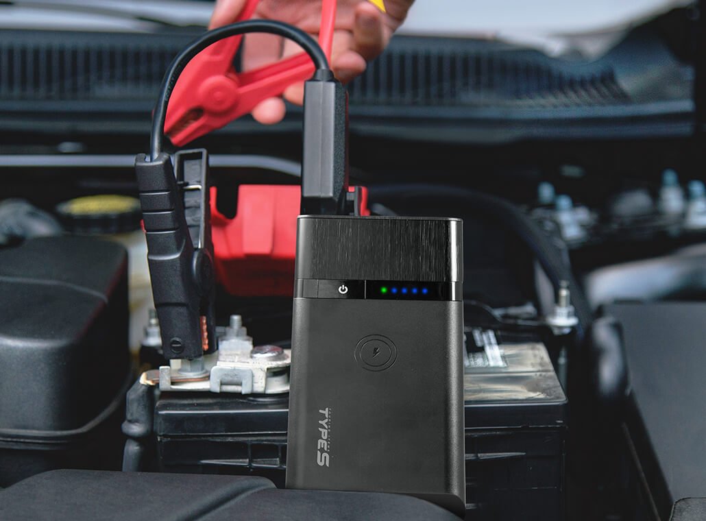 TYPE S 12V 6.0L Battery Jump Starter with Qi Wireless Charging and 8,000 mAh Power Bank - TYPE S Touring Items-AC56794-1