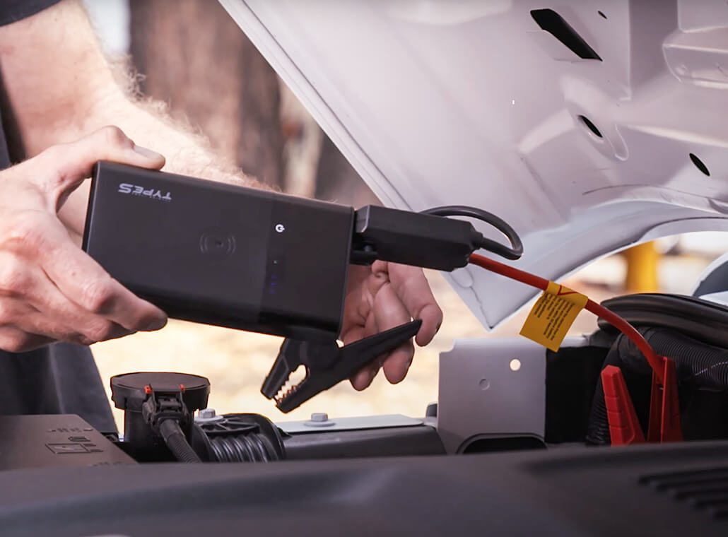 TYPE S 12V 6.0L Battery Jump Starter with Qi Wireless Charging and 8,000 mAh Power Bank - TYPE S Touring Items-AC56794-1