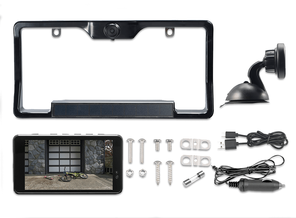 Solar powered quick connect wireless shop backup camera