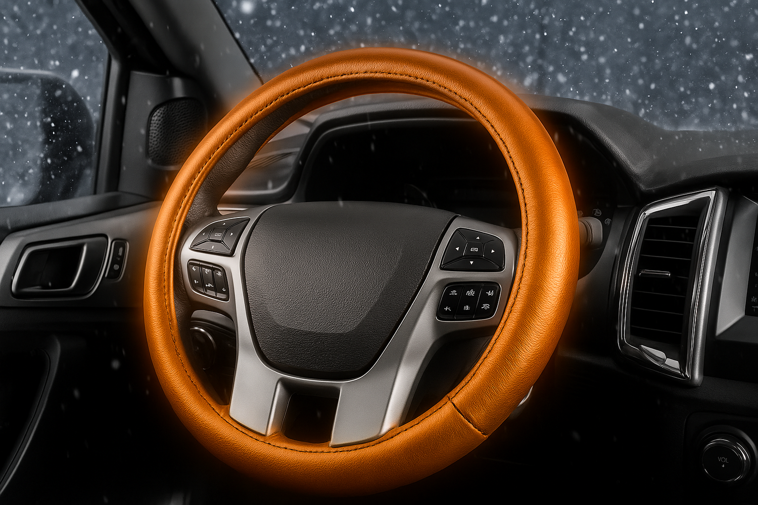 HEATED STEERING WHEEL COVER: Winter-Ready Comfort by UPSHIFT at AutoZone