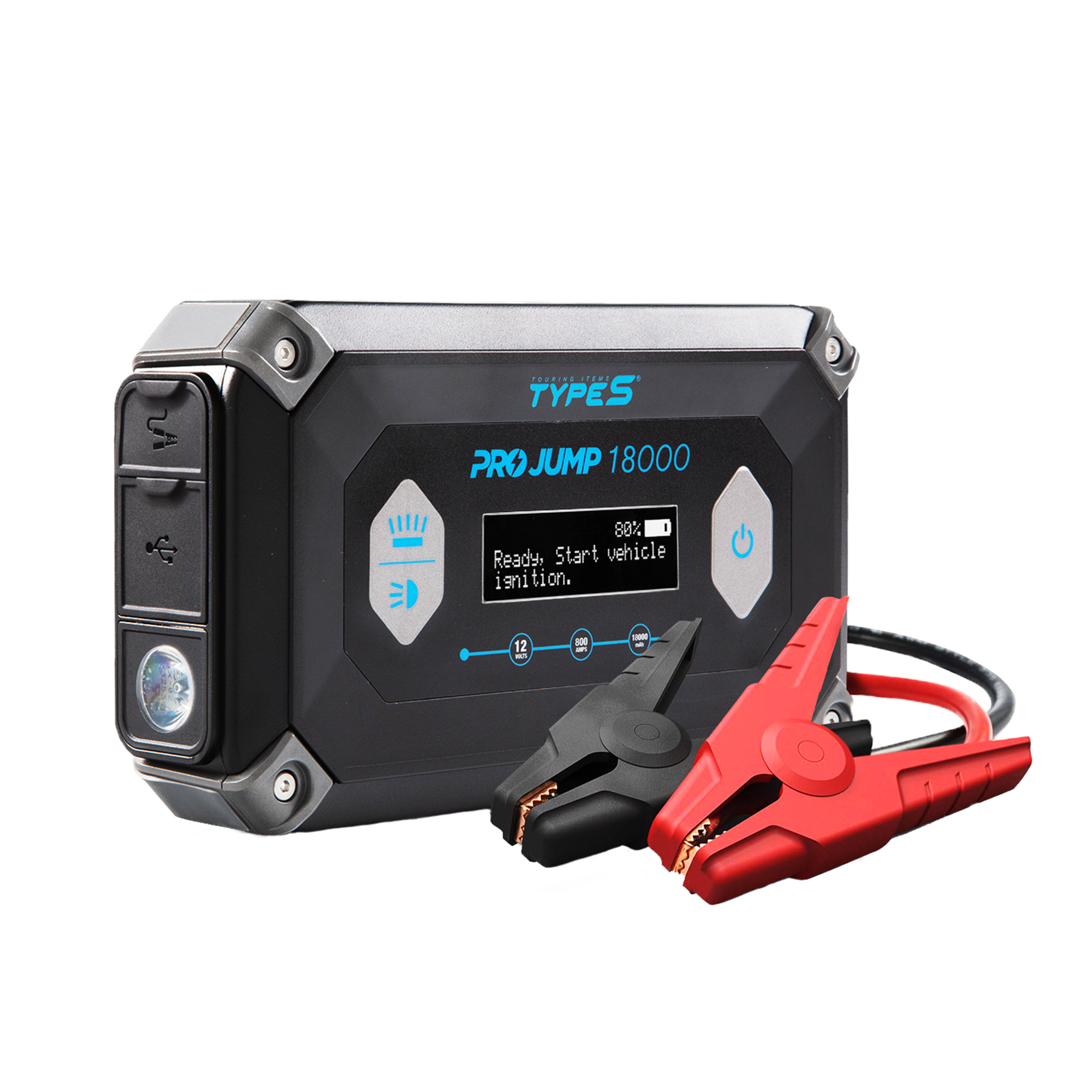 TYPE S 12V 9.0L ProJump™ Battery Jump Starter with JumpGuide™ and 18,000 mAh Power Bank