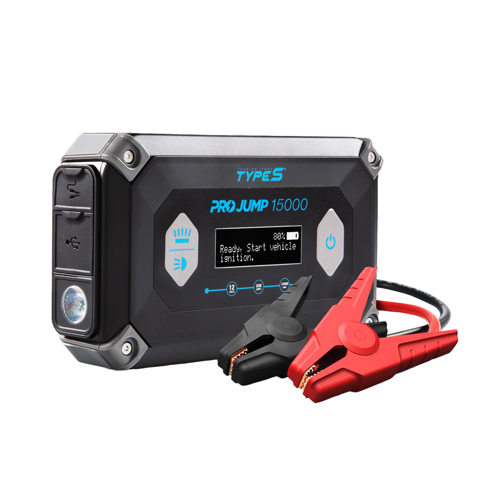 TYPE S 12V 8.0L ProJump™ Battery Jump Starter with JumpGuide™ and 15,000 mAh Power Bank