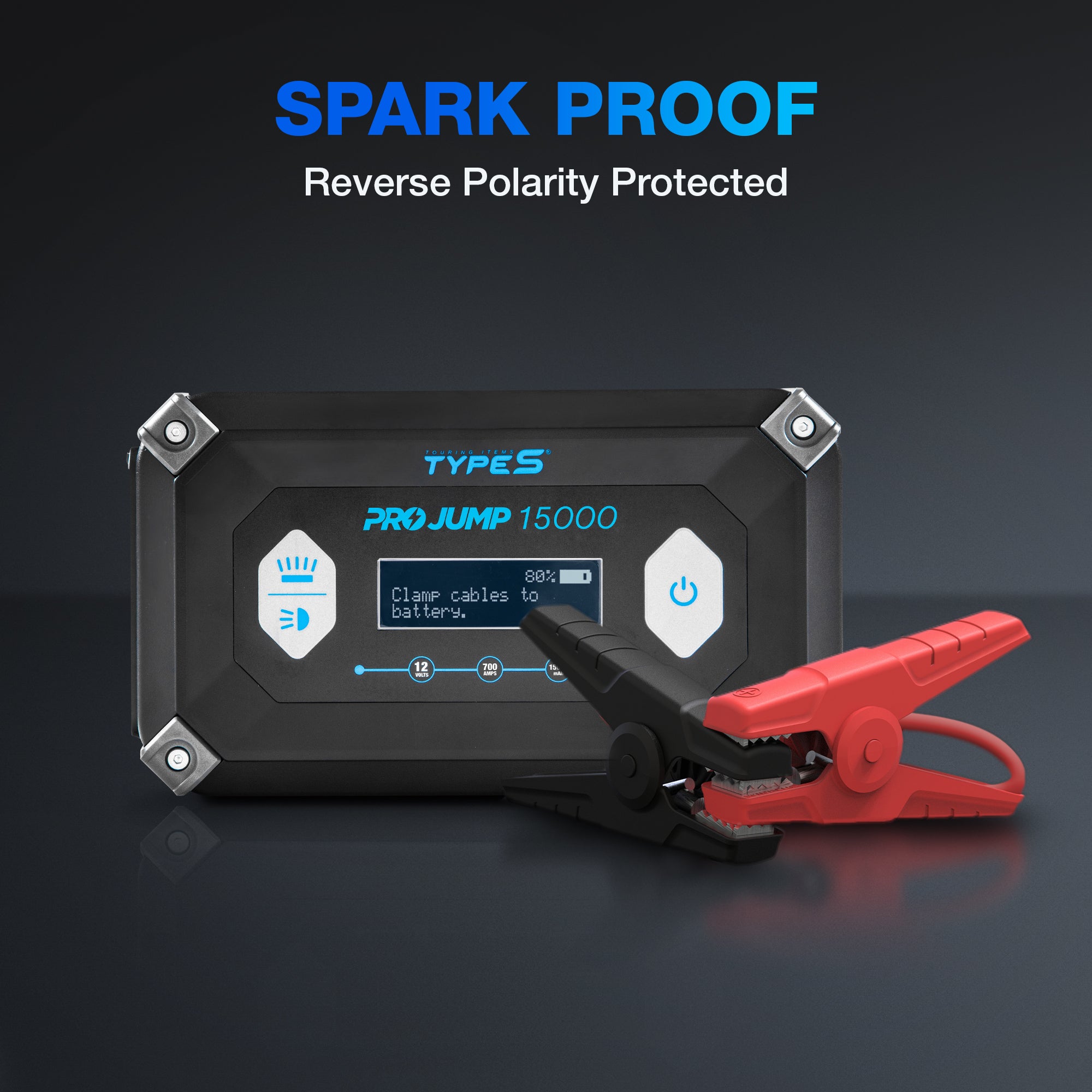 TYPE S 12V 8.0L ProJump™ Battery Jump Starter with JumpGuide™ and 15,000 mAh Power Bank