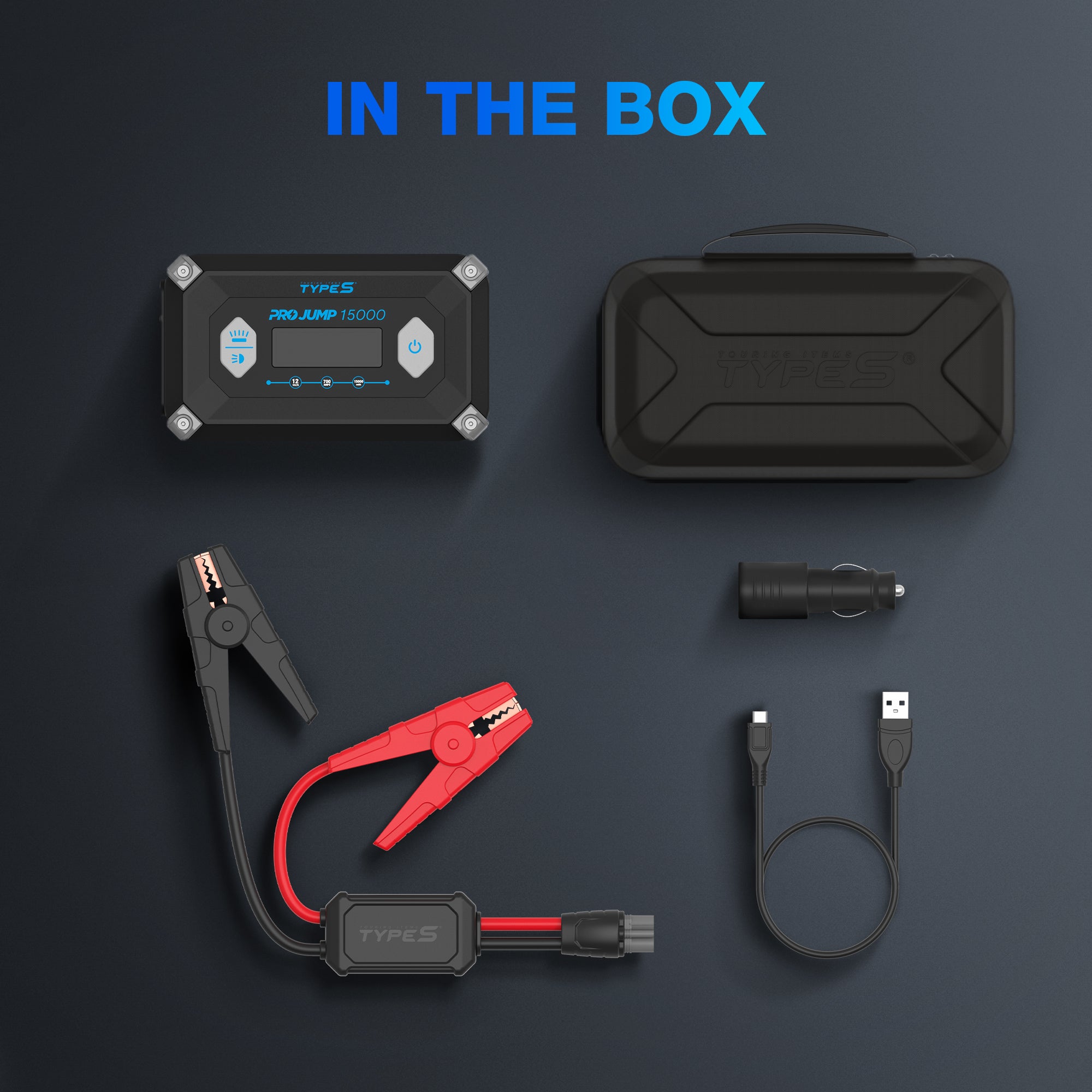 TYPE S 12V 8.0L ProJump™ Battery Jump Starter with JumpGuide™ and 15,000 mAh Power Bank