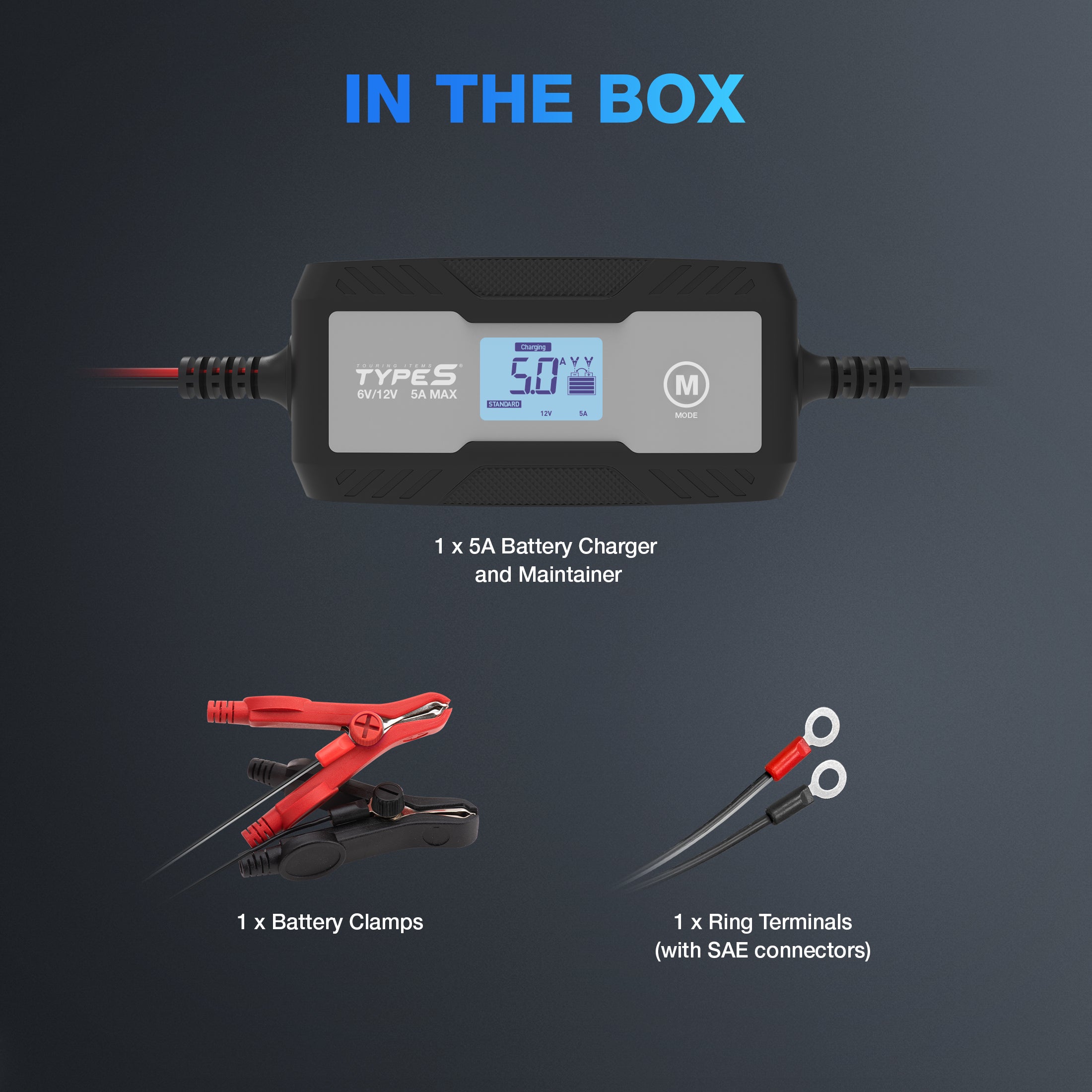 TYPE S 5A Battery Charger and Maintainer