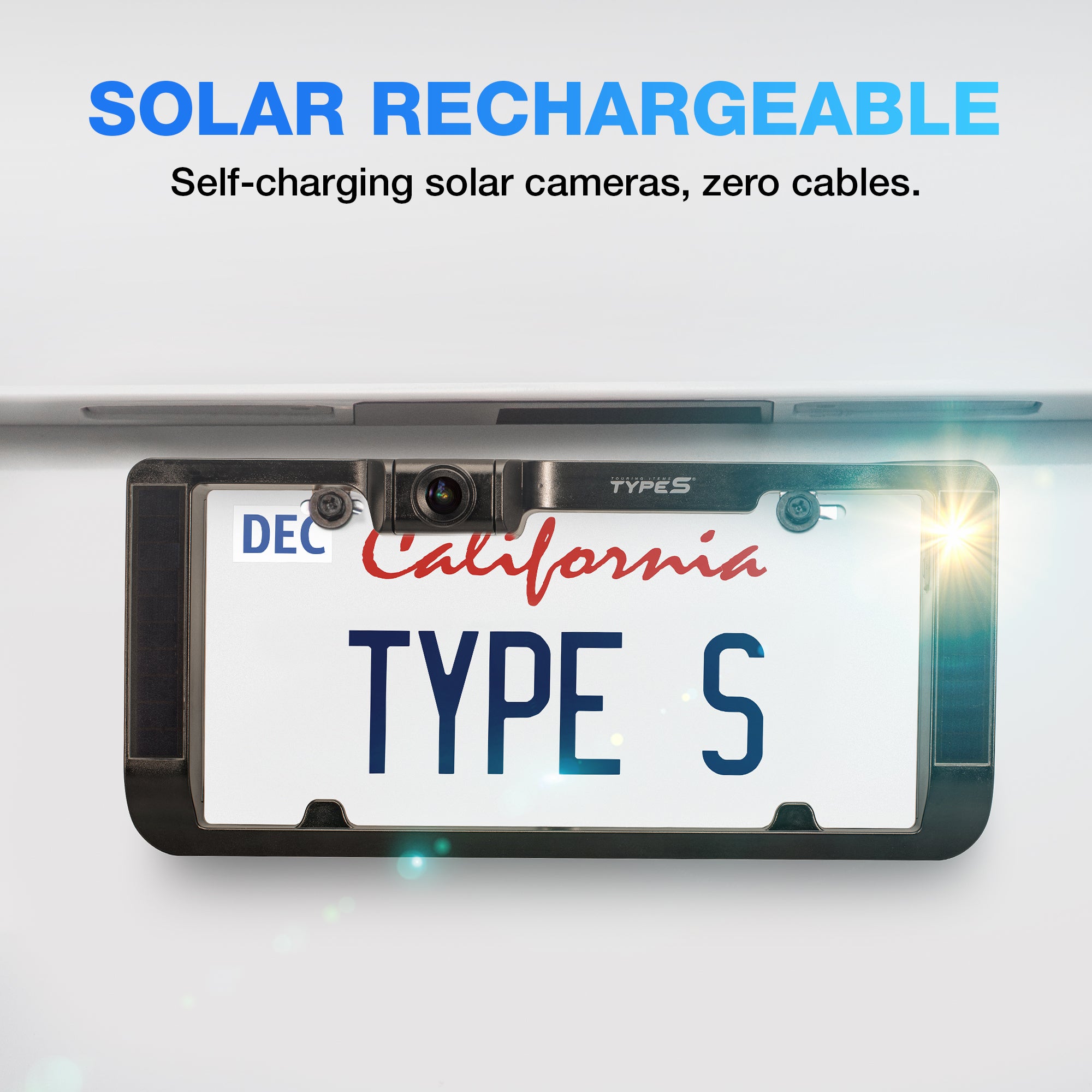TYPE S Wireless Solar Powered Parking Assistance Camera Set with 6.8" Touchscreen Monitor