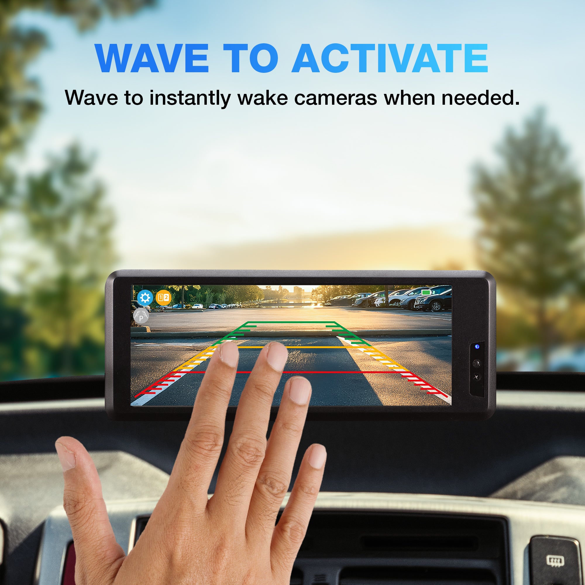 TYPE S Wireless Solar Powered Parking Assistance Camera Set with 6.8" Touchscreen Monitor