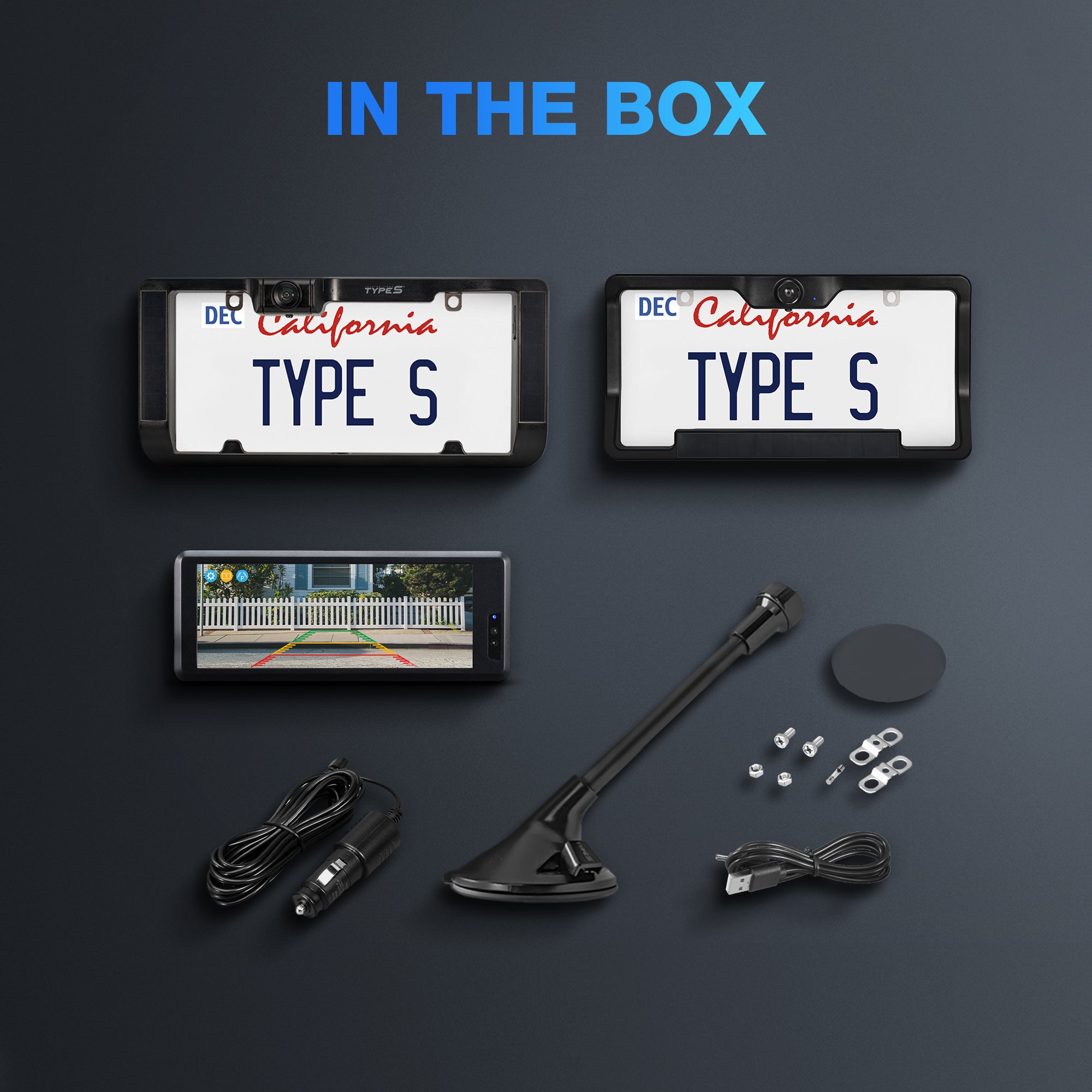 TYPE S Wireless Solar Powered Parking Assistance Camera Set with 6.8" Touchscreen Monitor