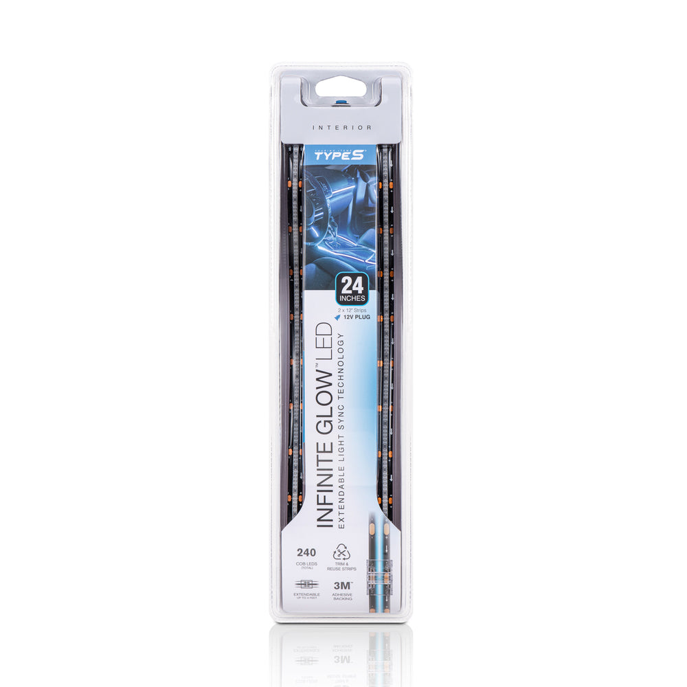 Infinite Glow 24 inch Blue Color LED Kit with Extendable Light Sync Te