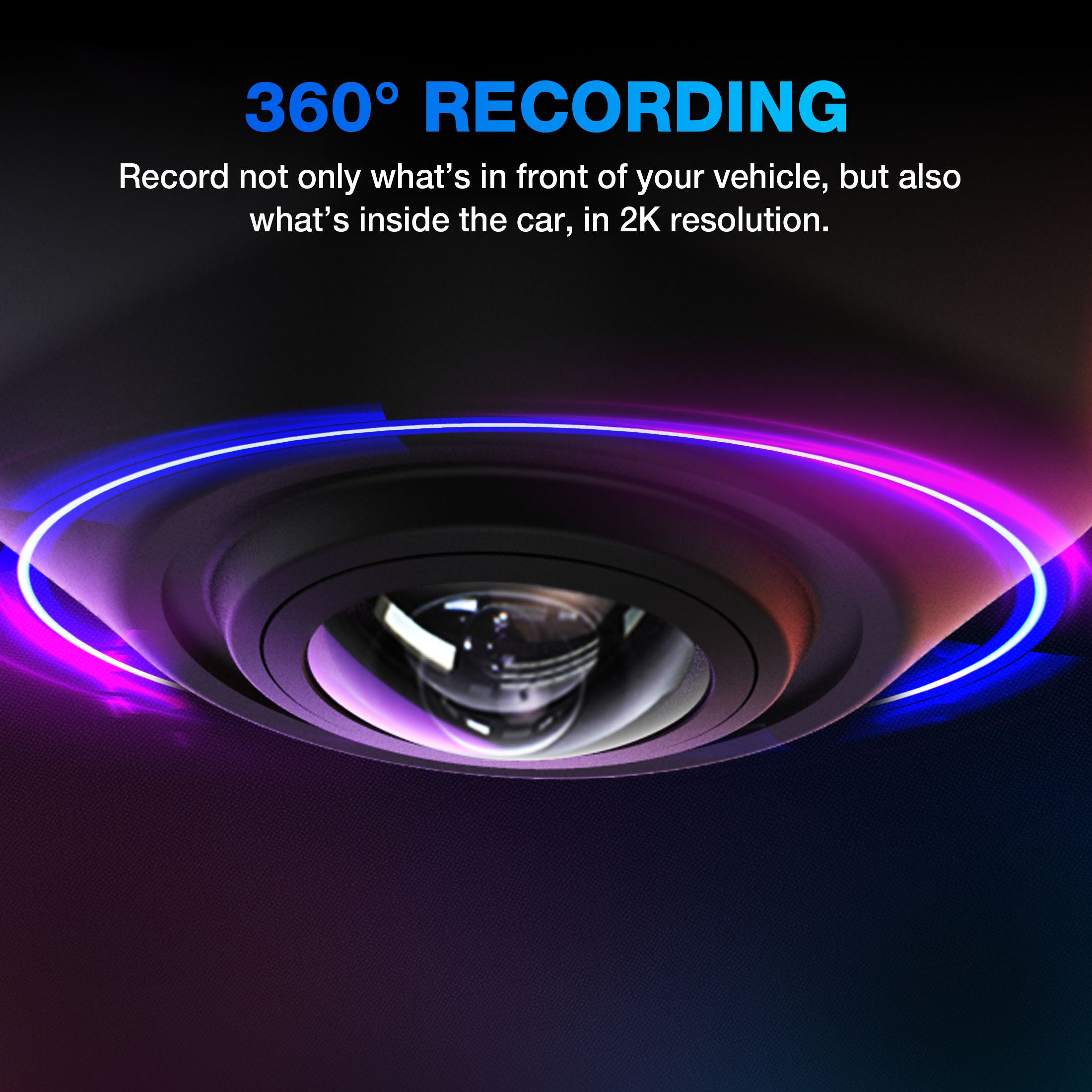 Type S P200 PRO Smart 360 Dashcam, 2K Resolution with VR Recording Mode, GPS and G-Sensor Built-in