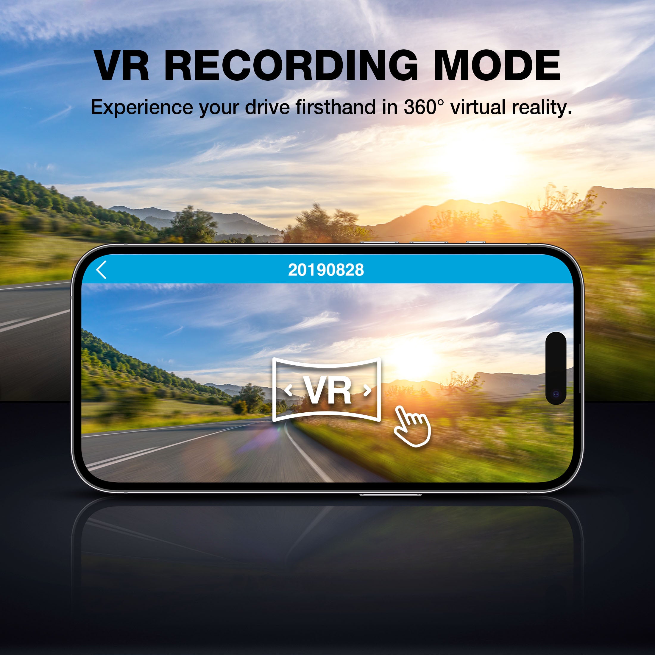 Type S P200 PRO Smart 360 Dashcam, 2K Resolution with VR Recording Mode, GPS and G-Sensor Built-in