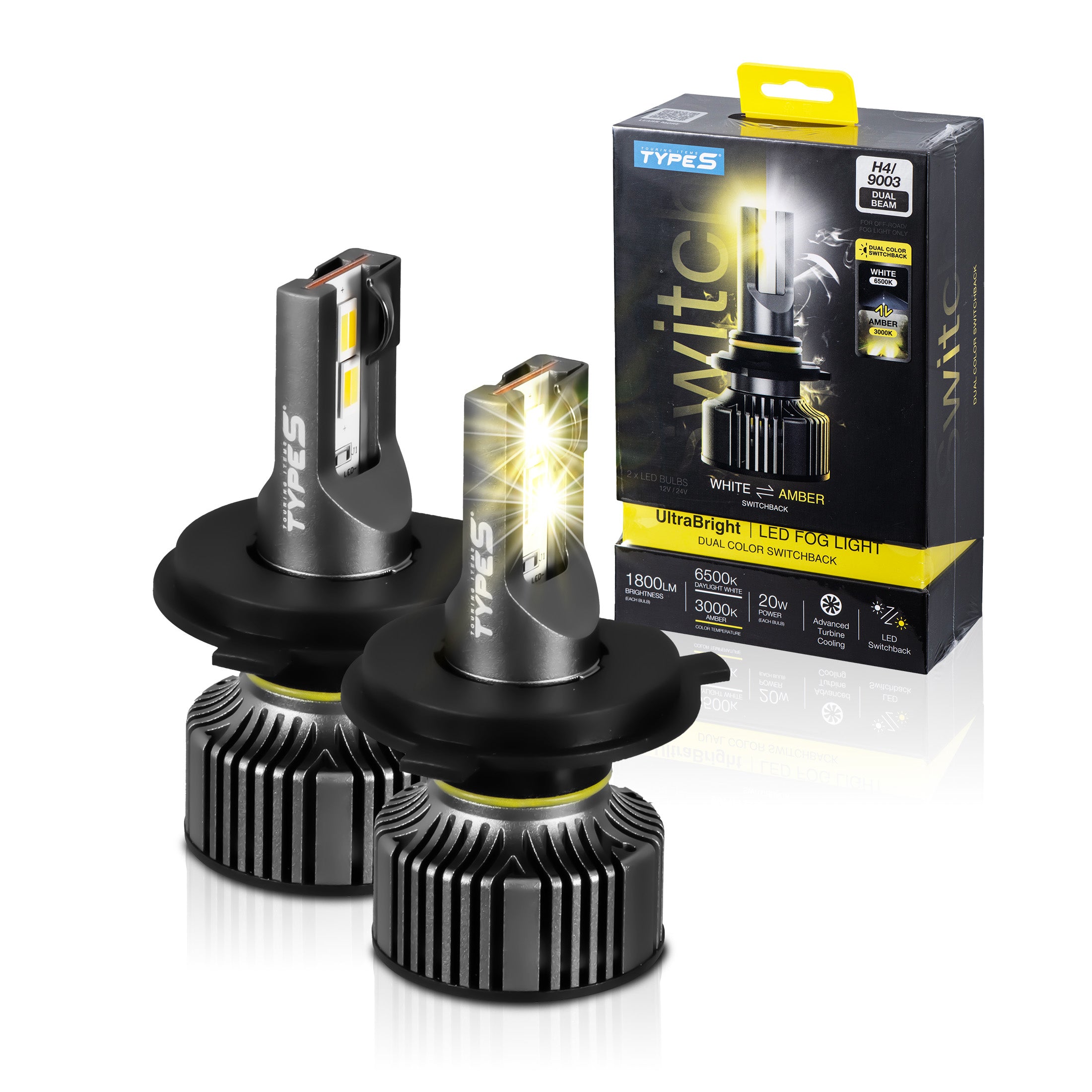 SWITCH ULTRABRIGHT LED FOG LIGHT SET - H4 / 9003