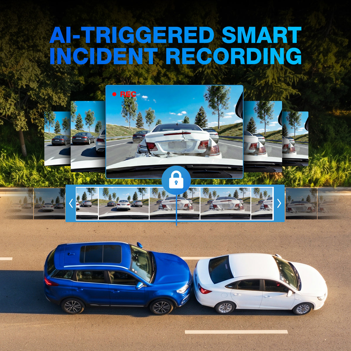 T402E Dual View 4K Dashcam With AI Triggered Smart Incident Recording