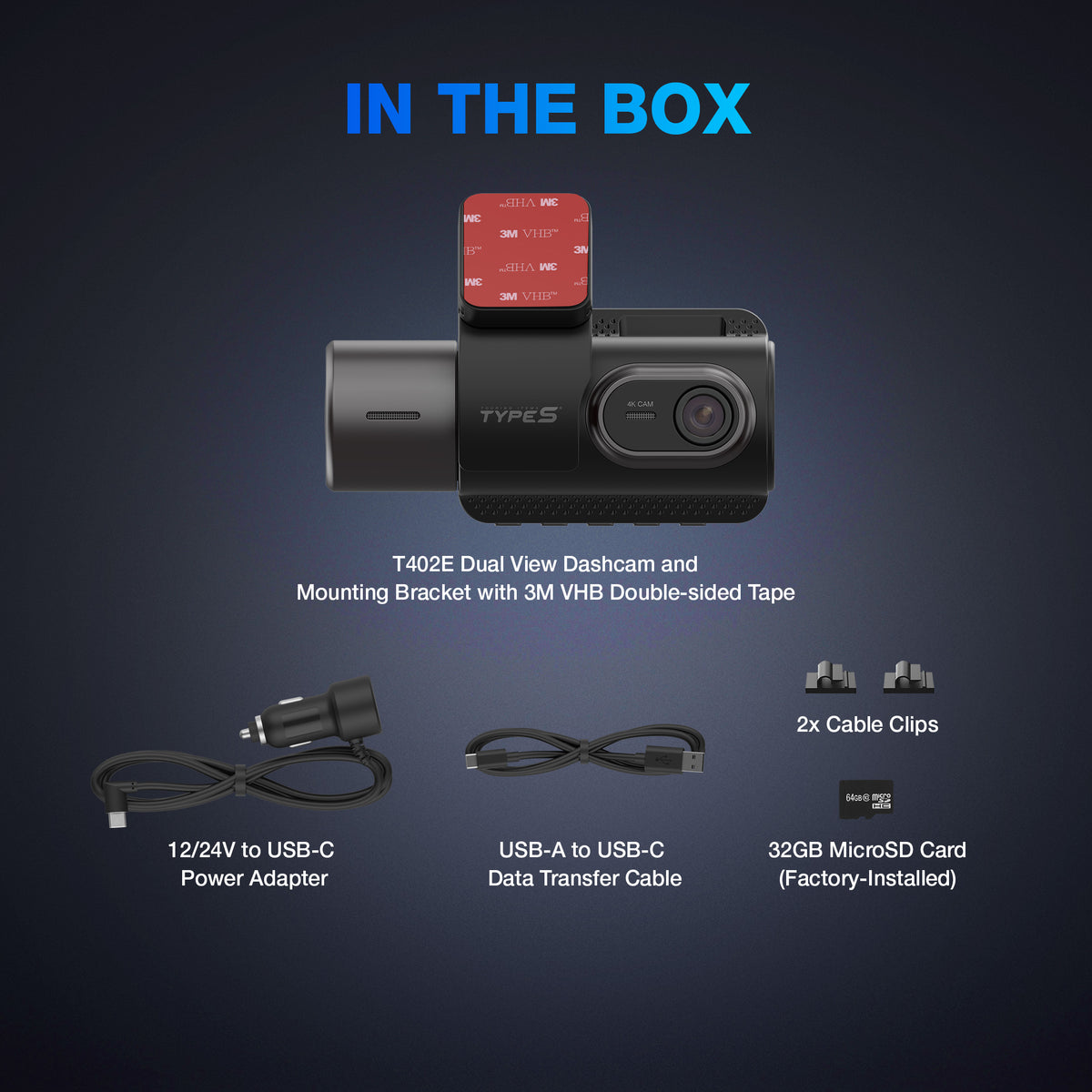 T402E Dual View 4K Dashcam With AI Triggered Smart Incident Recording