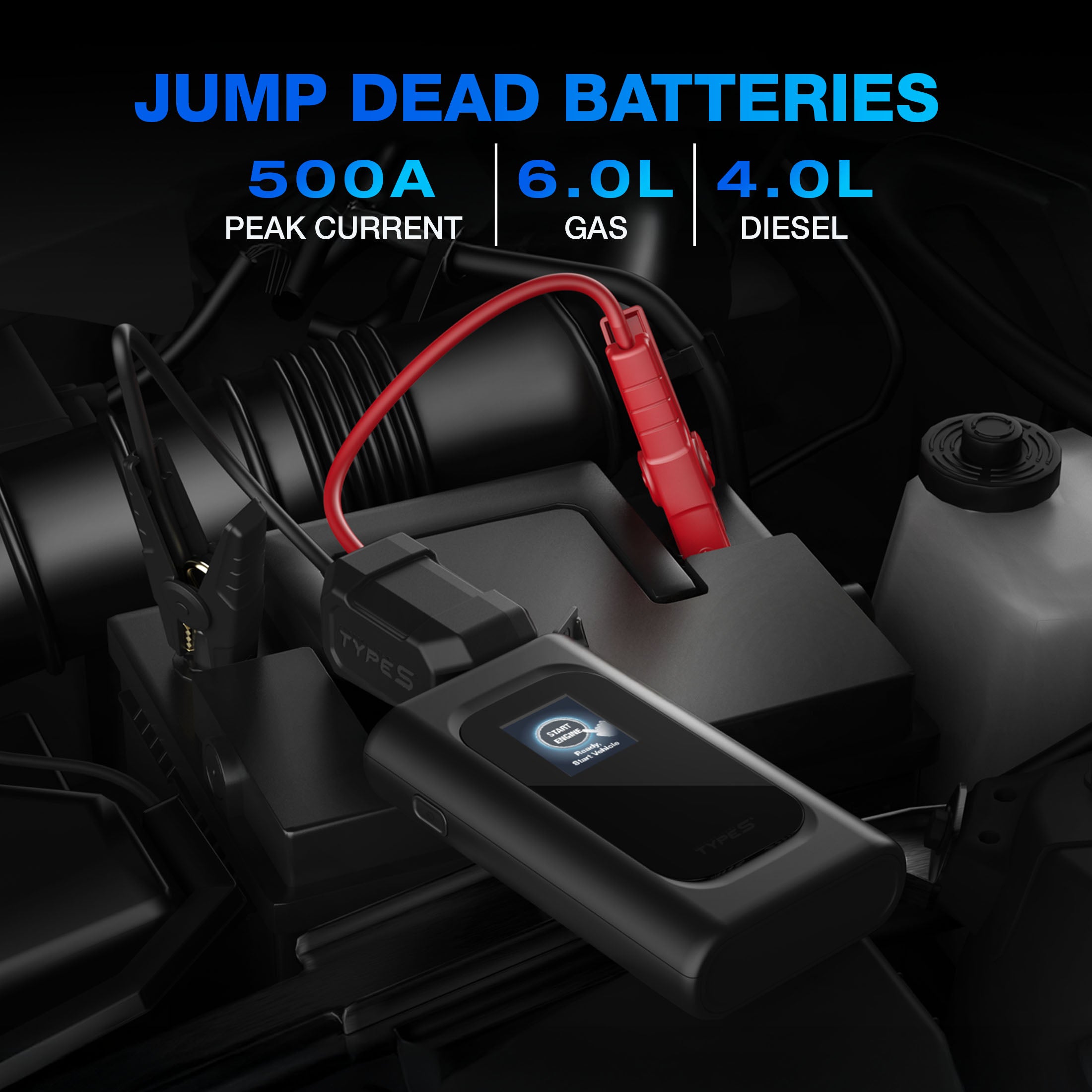 TYPE S P10 Portable Jump Starter with Powerguide Assistance & Flashlight
