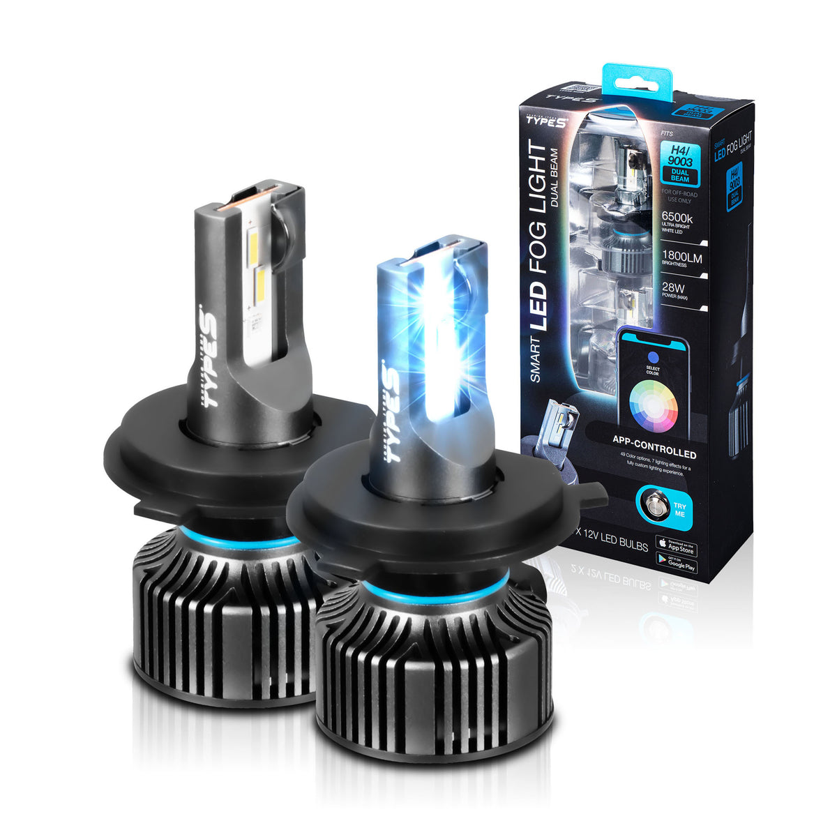 4x Super Bright H4 LED Fog Light Bulbs High Power Driving Lamps DRL 6500K White 4x Super Bright H4 LED Fog Light Bulbs High Power Driving Lamps DRL 6500K White