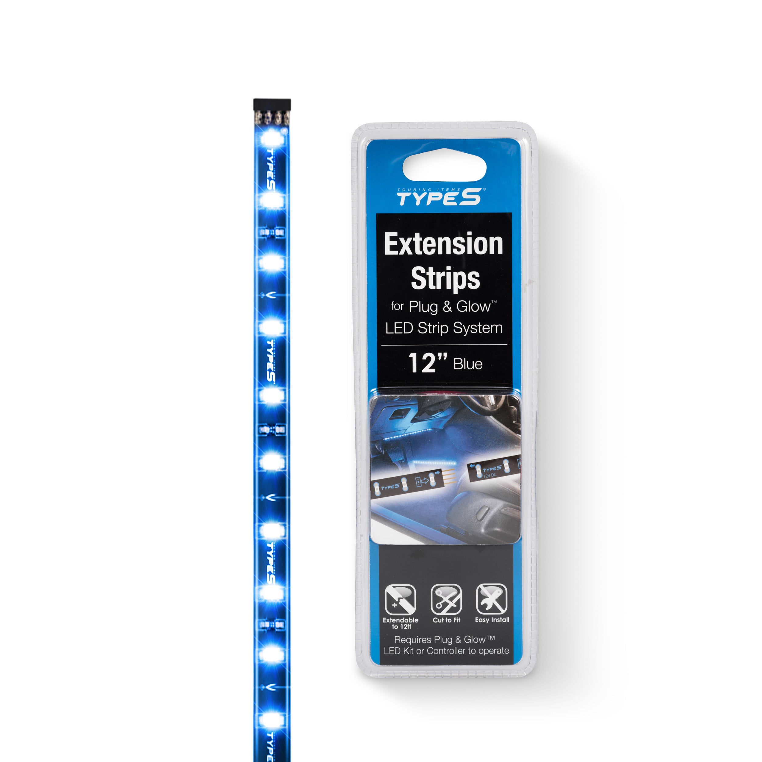 TYPE S Instant Plug & Glow™ 12" LED Lighting Extension Strip