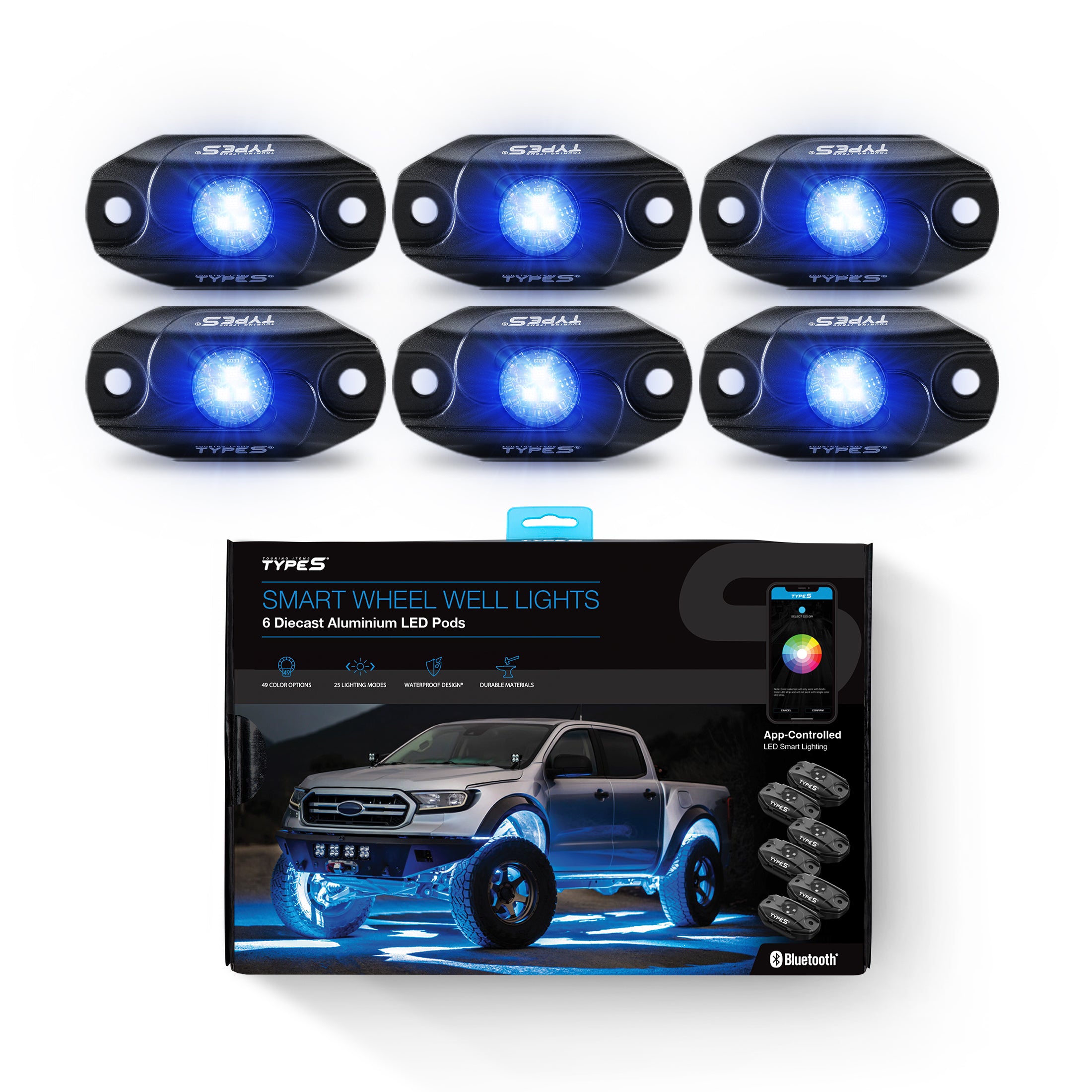 TYPE S Smart Wheel Well Rock Lights (6 per set)