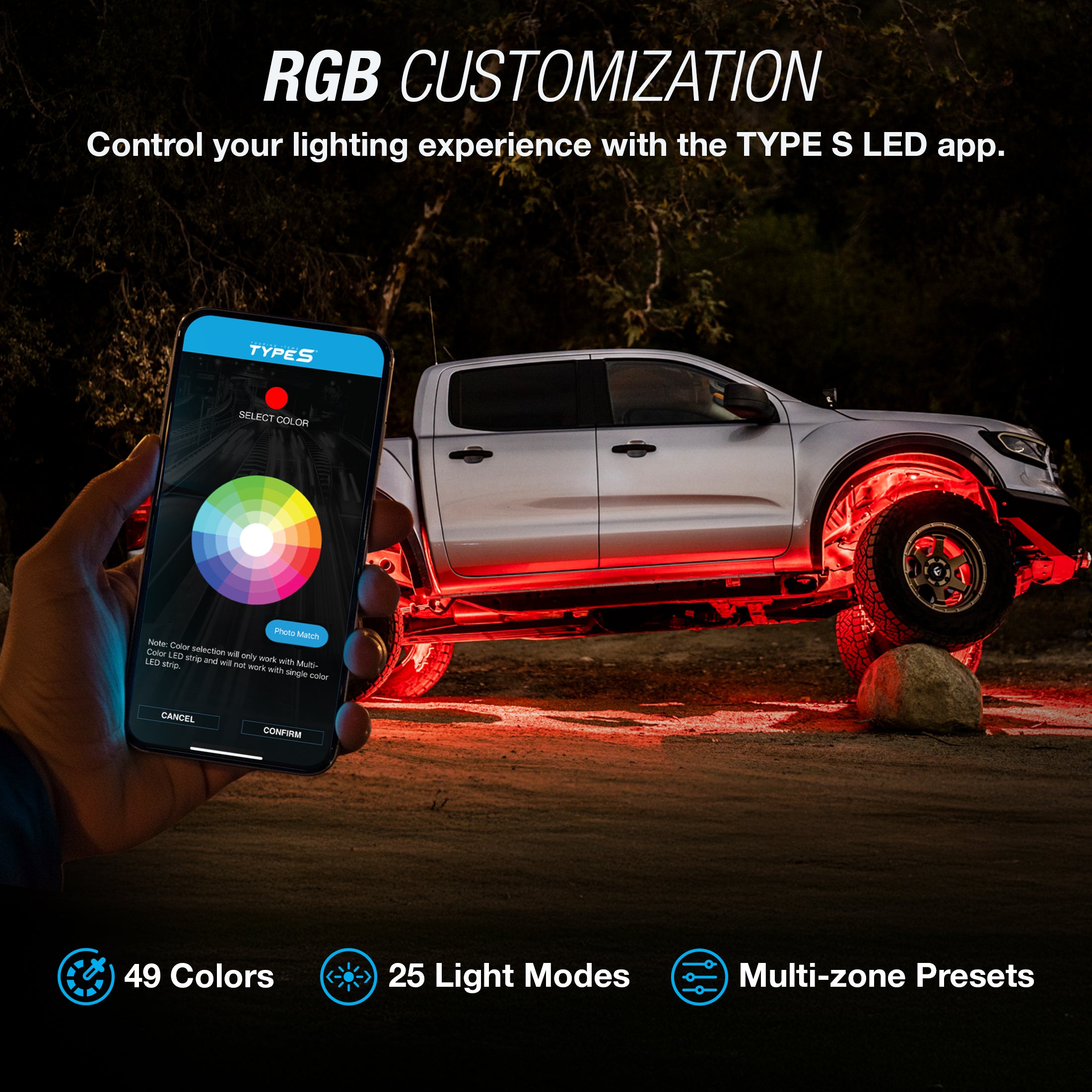 TYPE S Smart Wheel Well Rock Lights (6 per set)