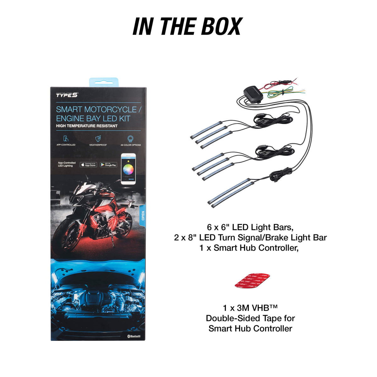 Smart Motorcycle LED Lights - Best App Controlled Engine Bay LED Light ...