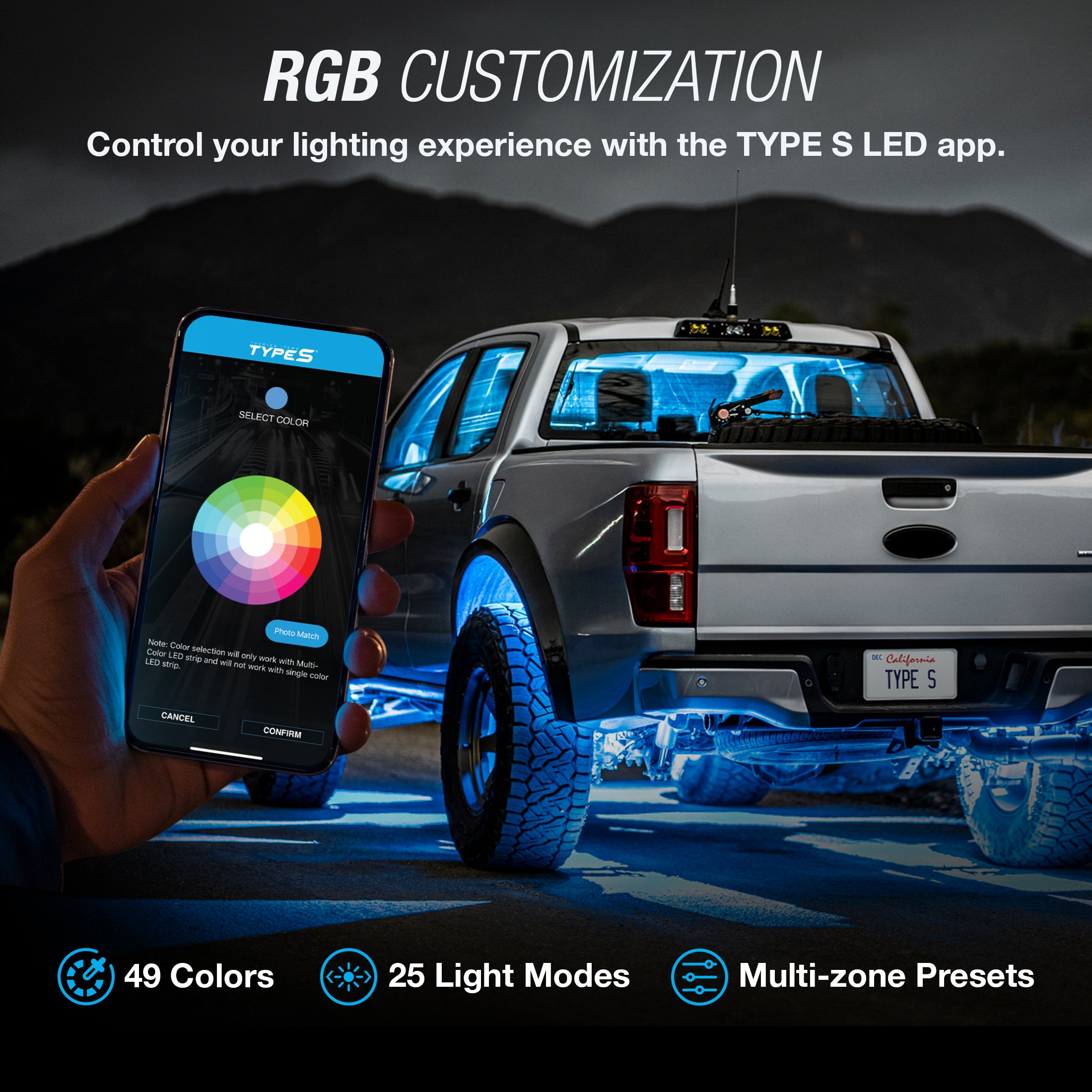 TYPE S Smart Wheel Well Rock Lights (4 per set)