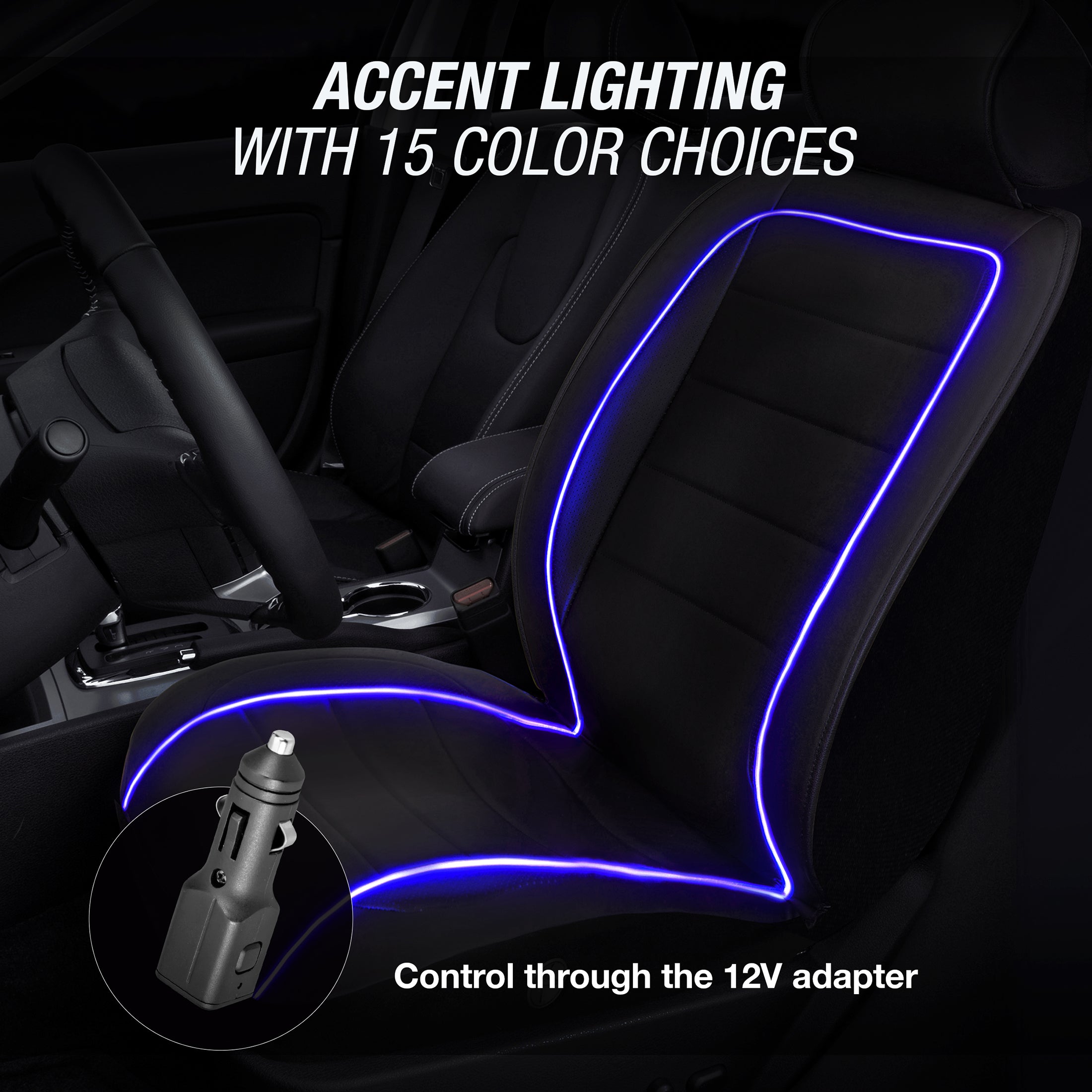 TYPE S LED Lighted Faux Leather Seat Cover